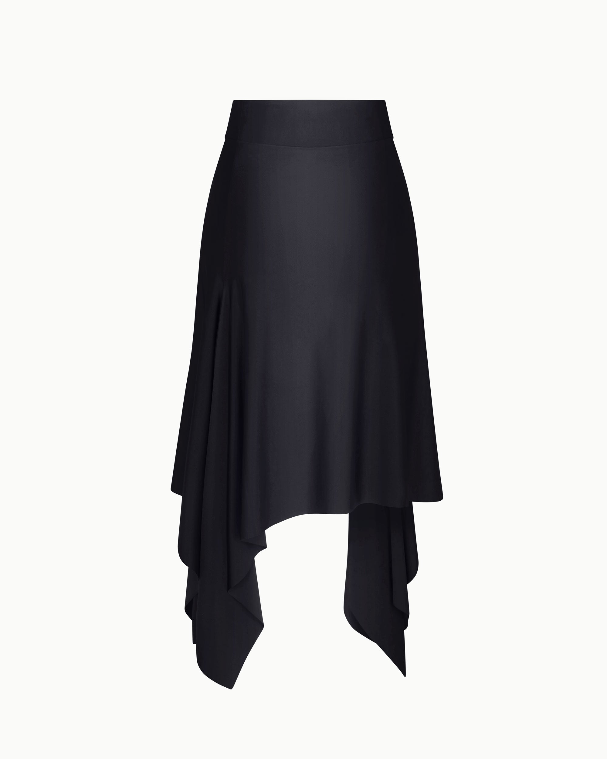 Sleek Stretch Asymmetrical Skirt | Black