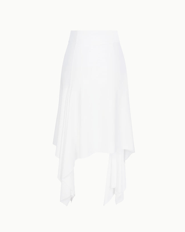 Sleek Stretch Asymmetrical Skirt | Bright White