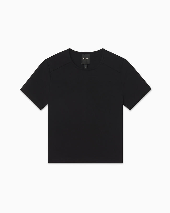 Seamed Baby Tee | Black