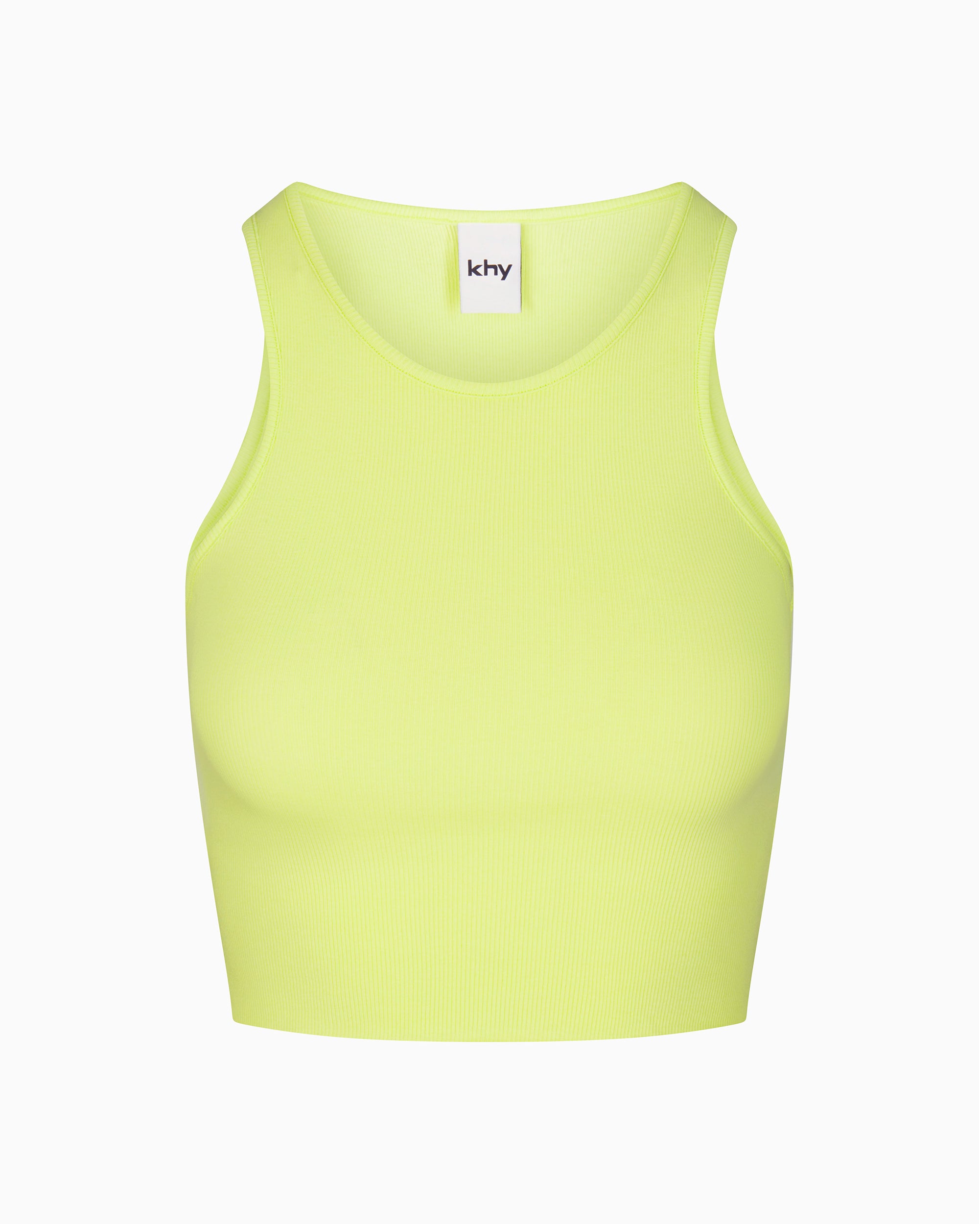 Cropped Raw Hem Rib Tank | Limoncello