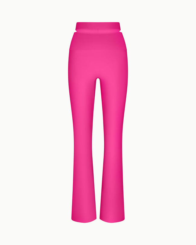 Sleek Stretch Cutout Foldover Pant | Fuchsia