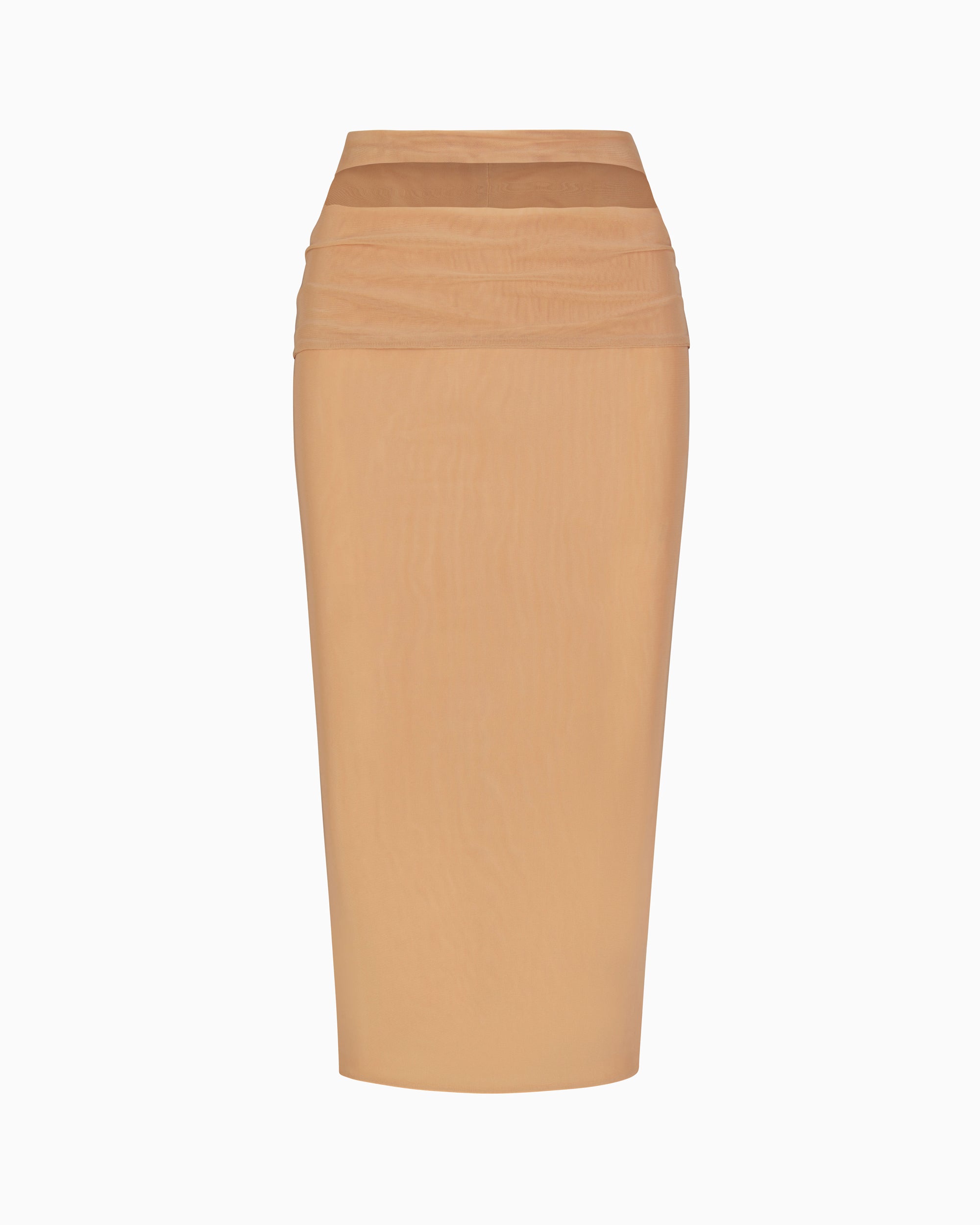 Mesh Stretch Cutout Skirt | Nude