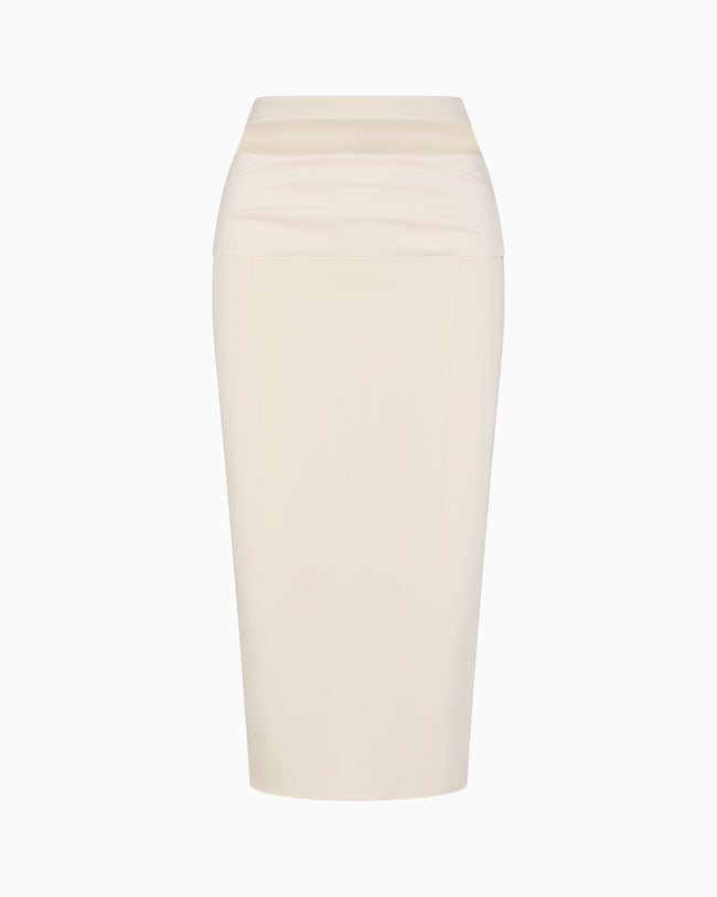 Sueded Stretch Cutout Skirt | Stone