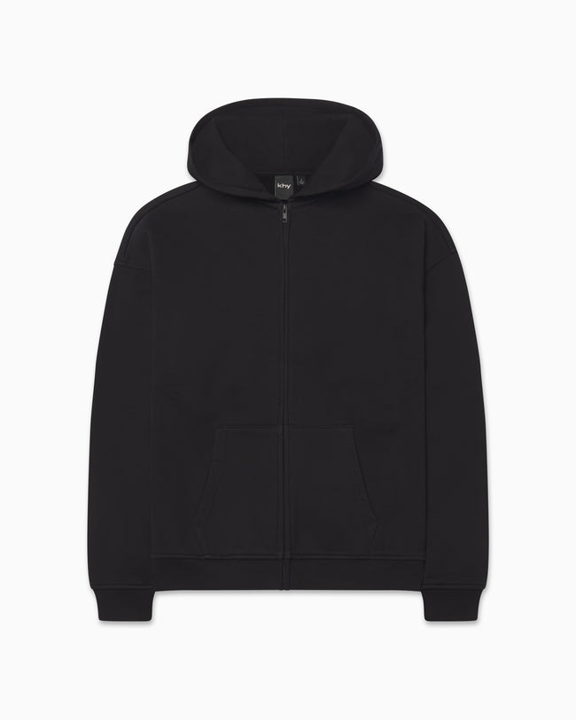 Fleece Oversized Zip Hoodie | Black