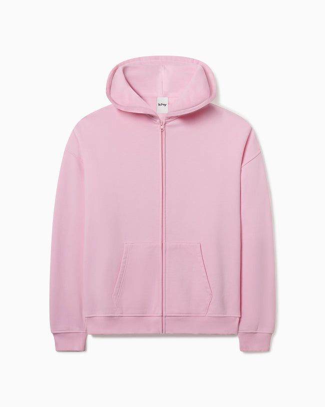 Fleece Oversized Zip Hoodie | Orchid Pink