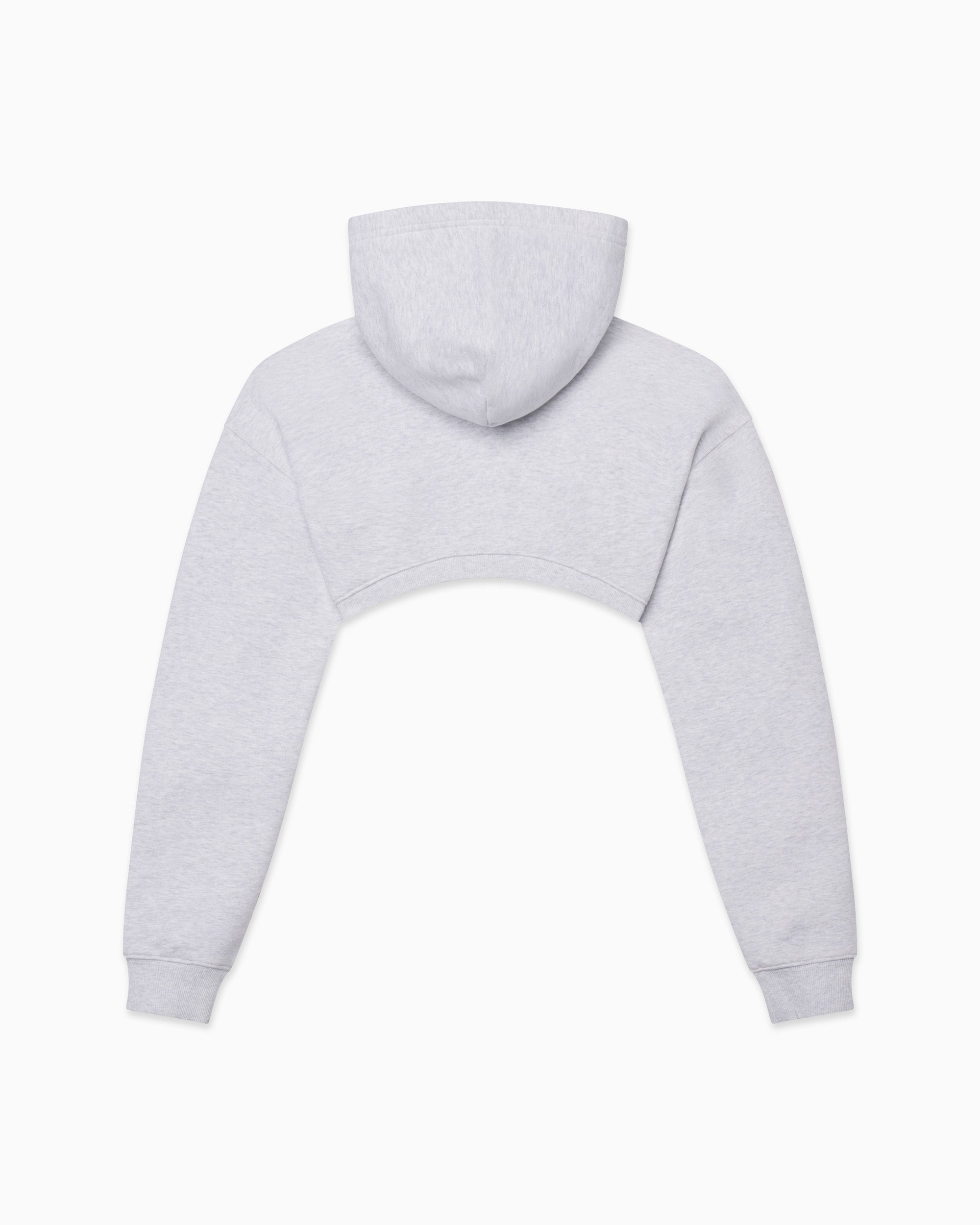 Fleece Super Cropped Hoodie | Light Heather Grey