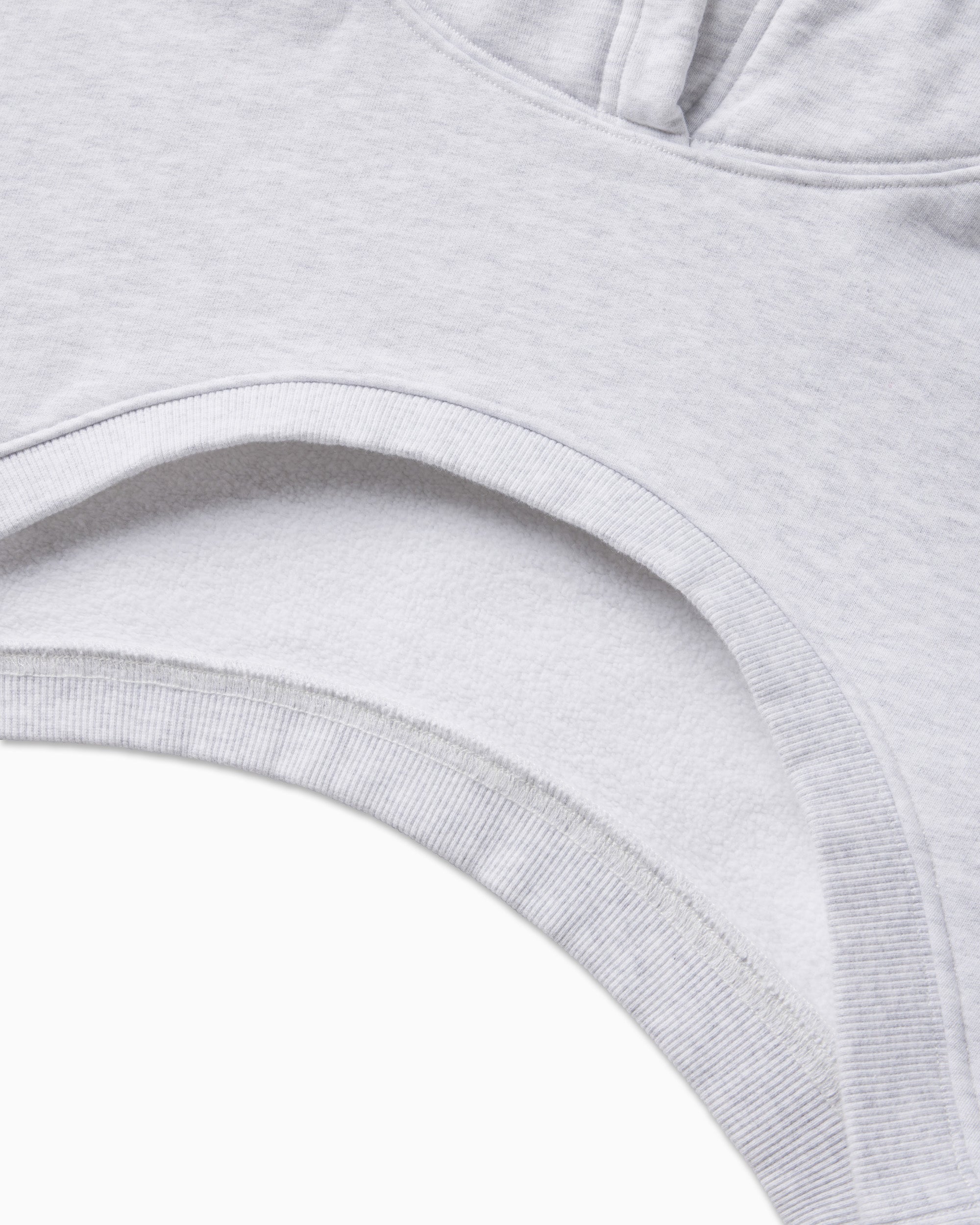 Fleece Super Cropped Hoodie | Light Heather Grey