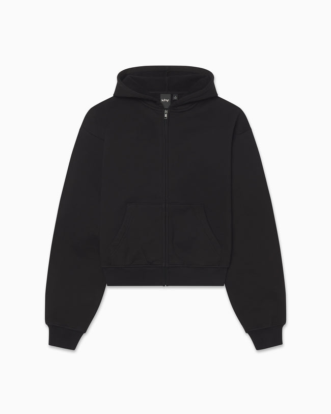 Fleece Zip Hoodie | Black