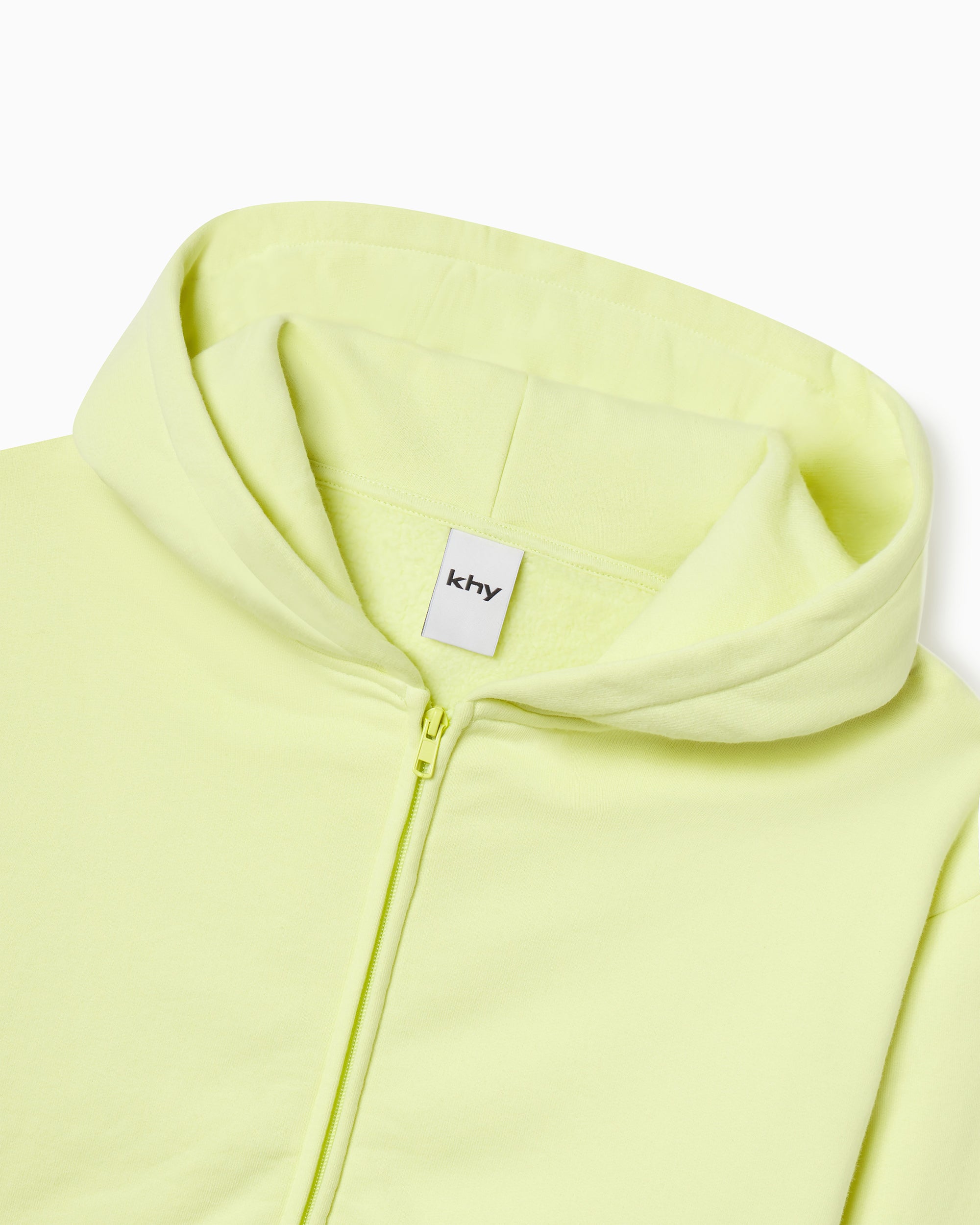 Fleece Zip Hoodie with Oversized Hood | Limoncello