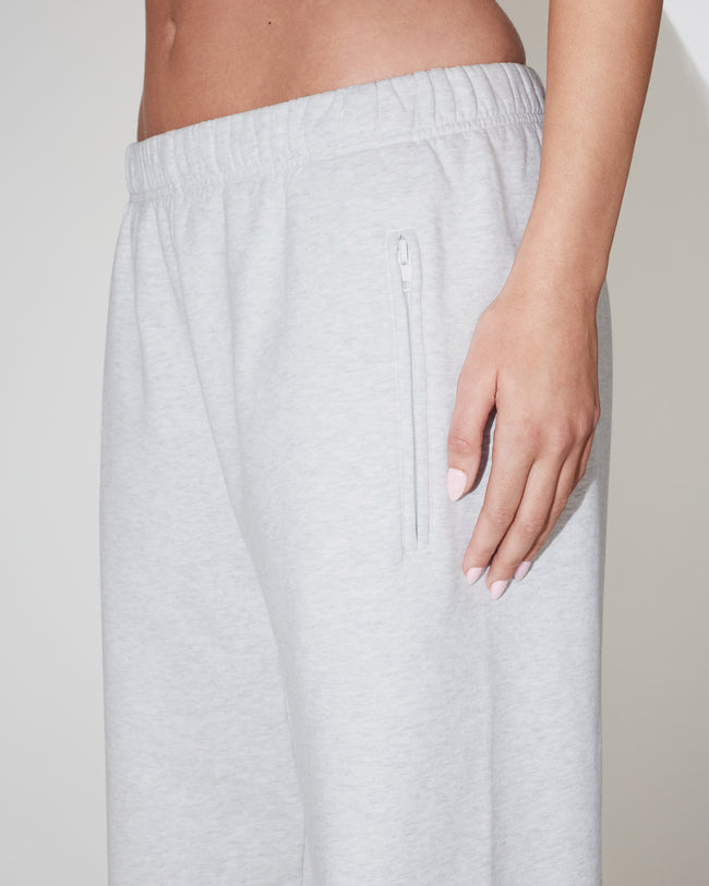 Fleece Straight Leg Pant | Light Heather Grey