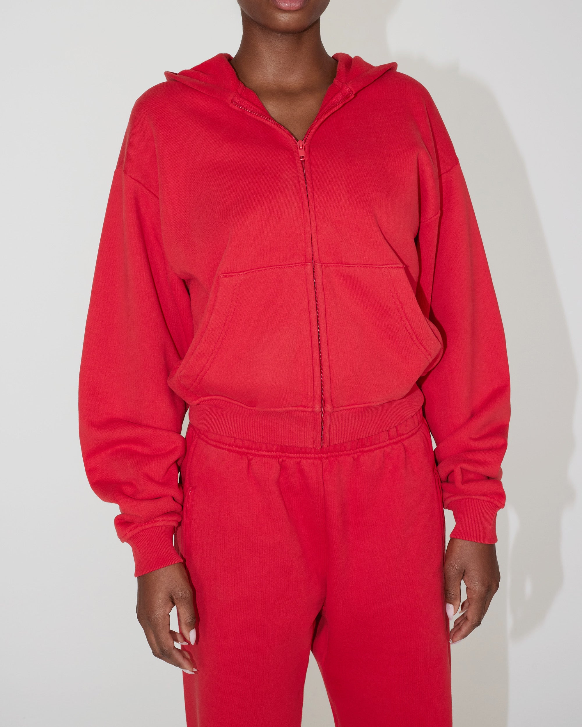 Fleece Zip Hoodie | Red