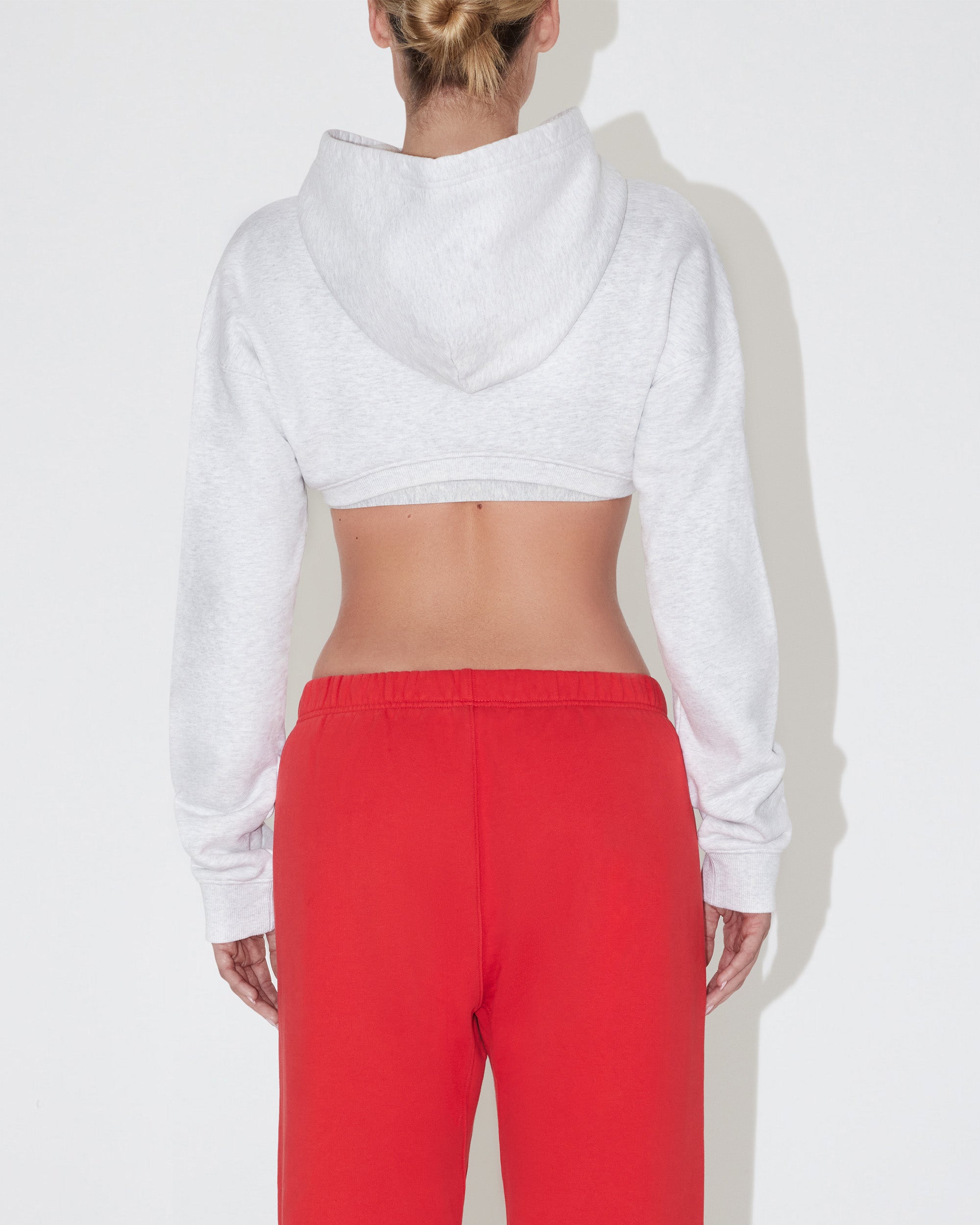 Fleece Super Cropped Hoodie | Light Heather Grey