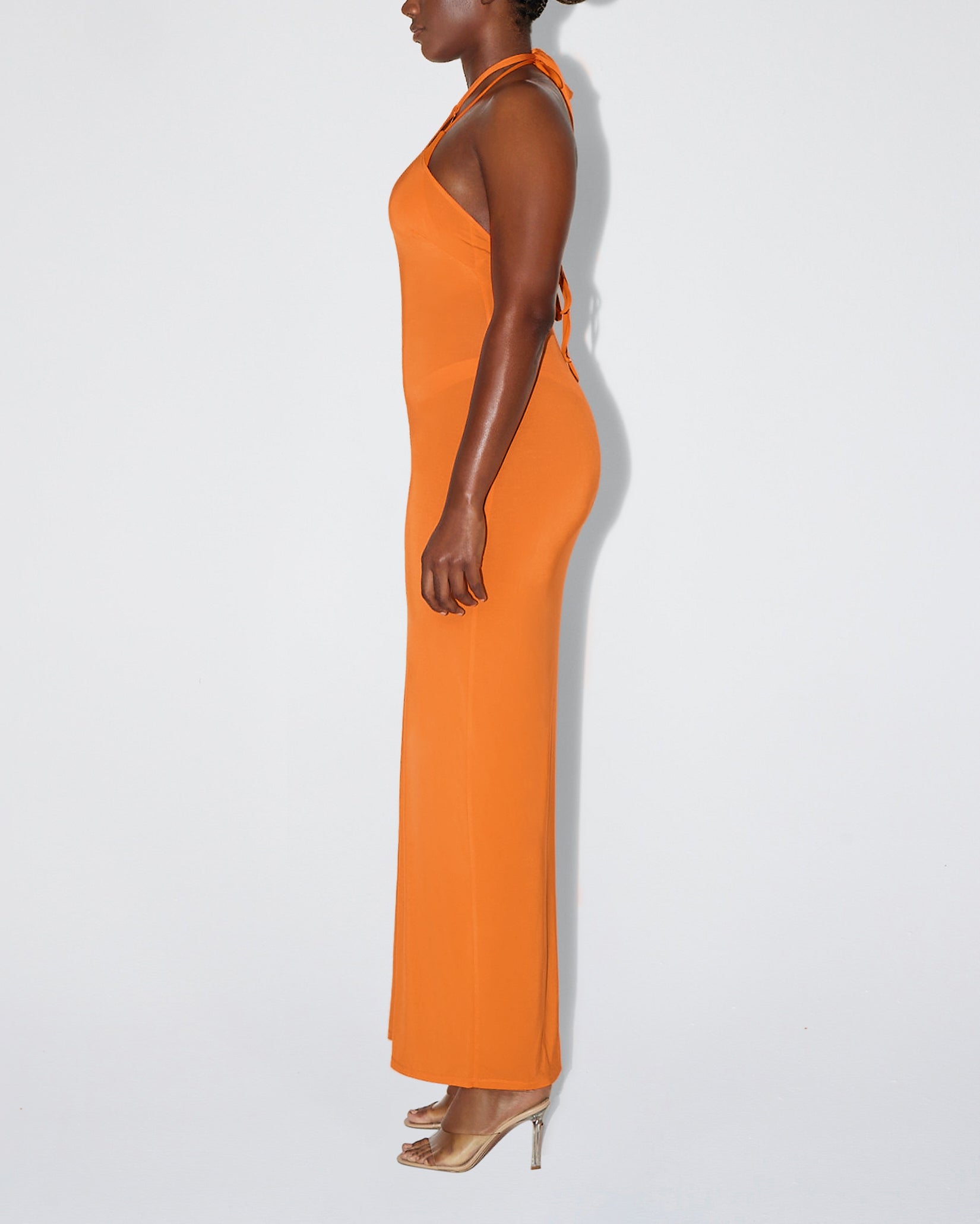 Soft Stretch Halter Maxi Dress | Sunset