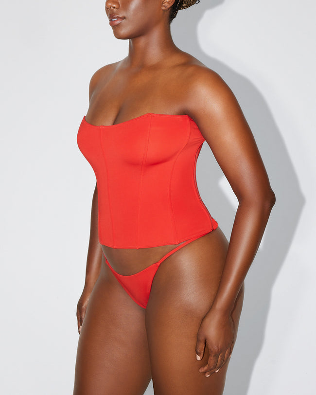 Corset Swim Top | Cherry