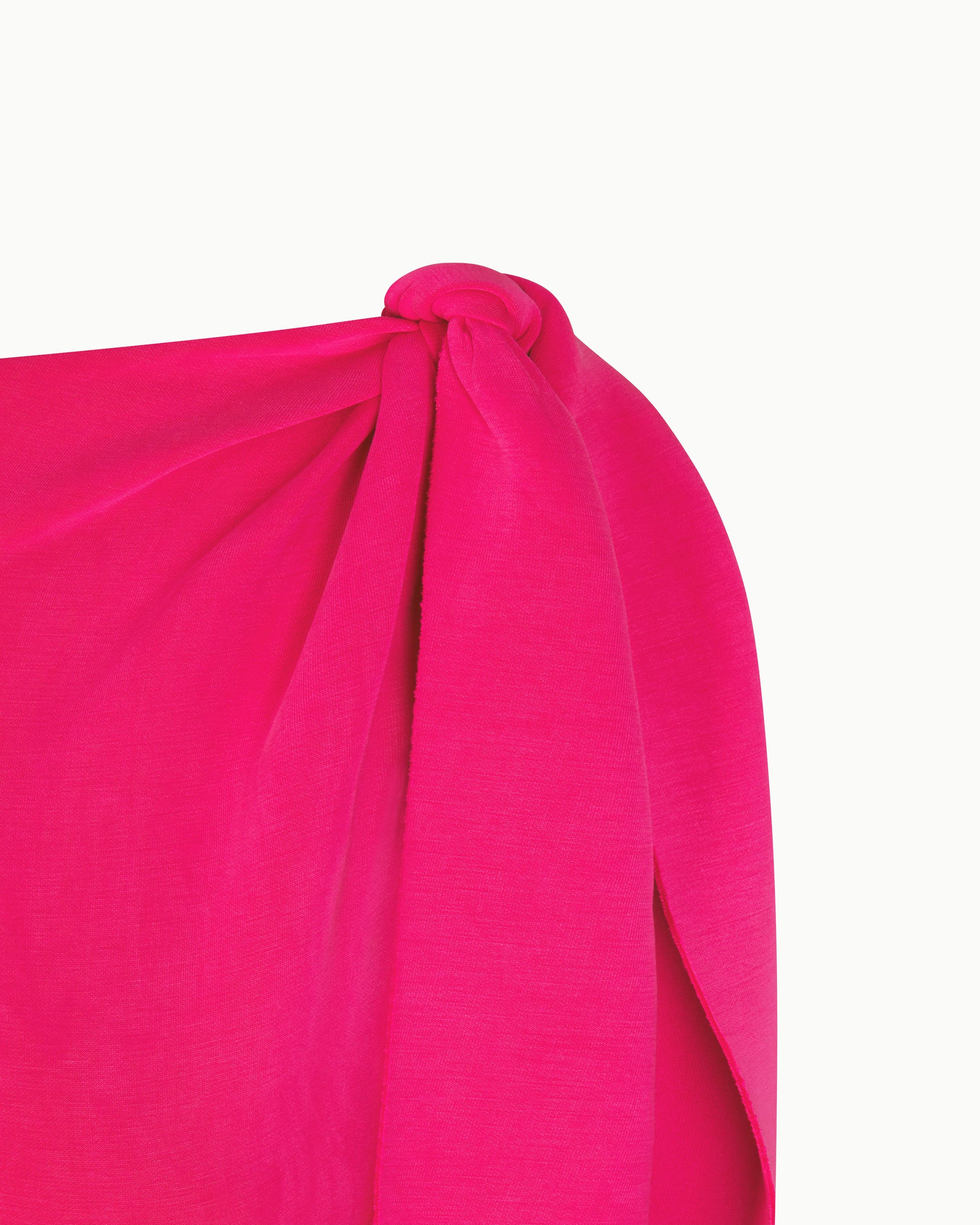 Sueded Stretch Knotted Top | Fuchsia