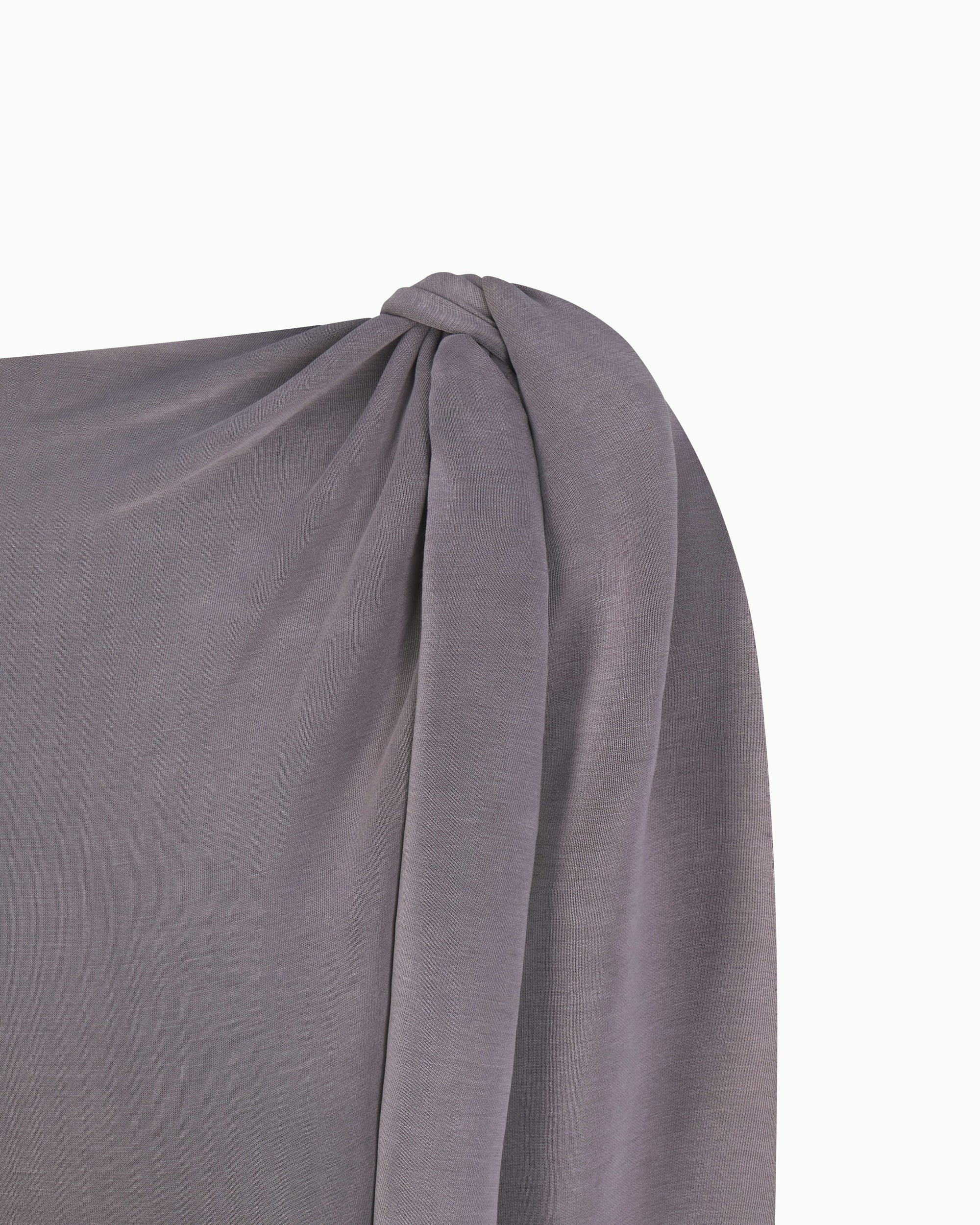 Sueded Stretch Knotted Top | Steel Grey