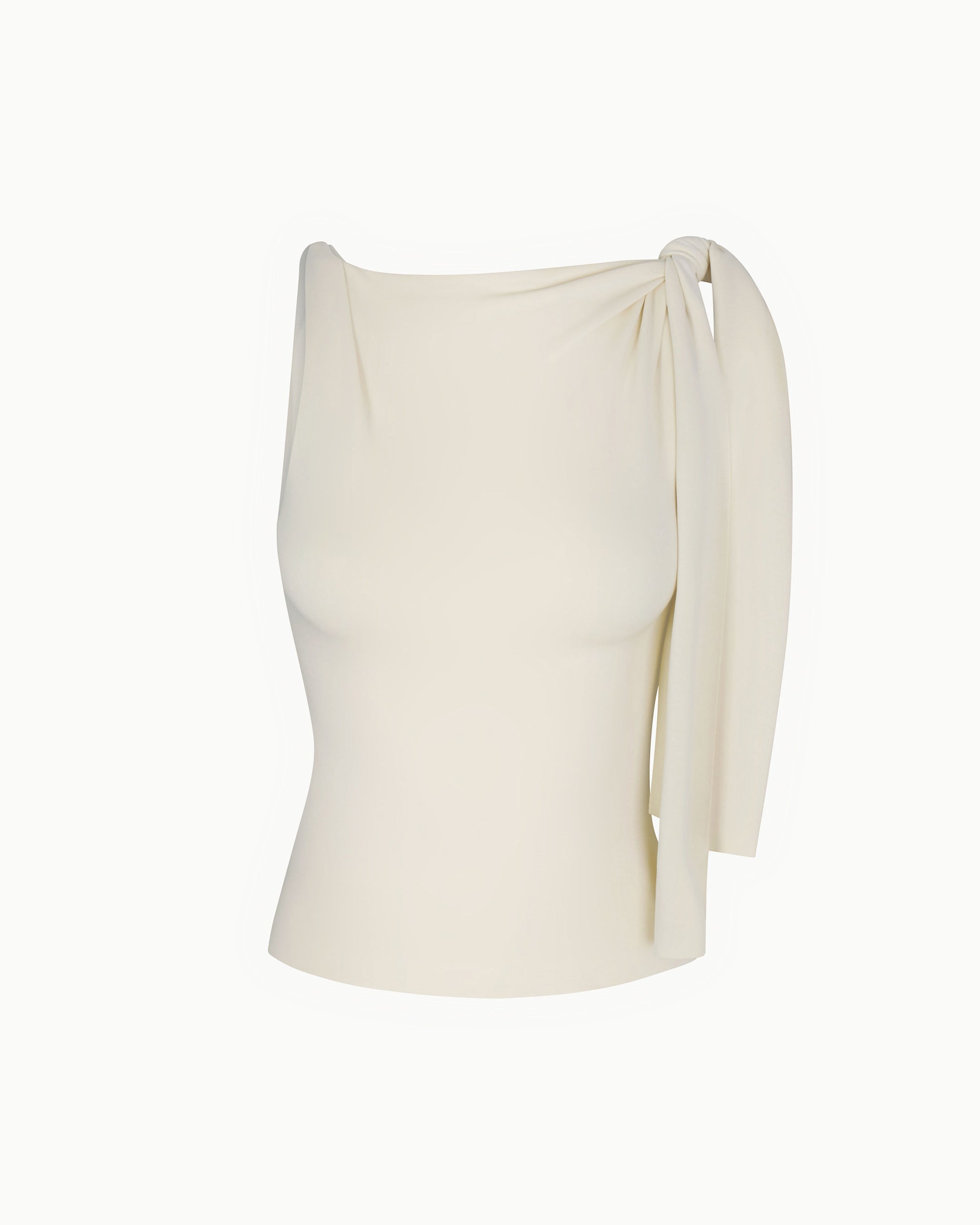 Sueded Stretch Knotted Top | Stone