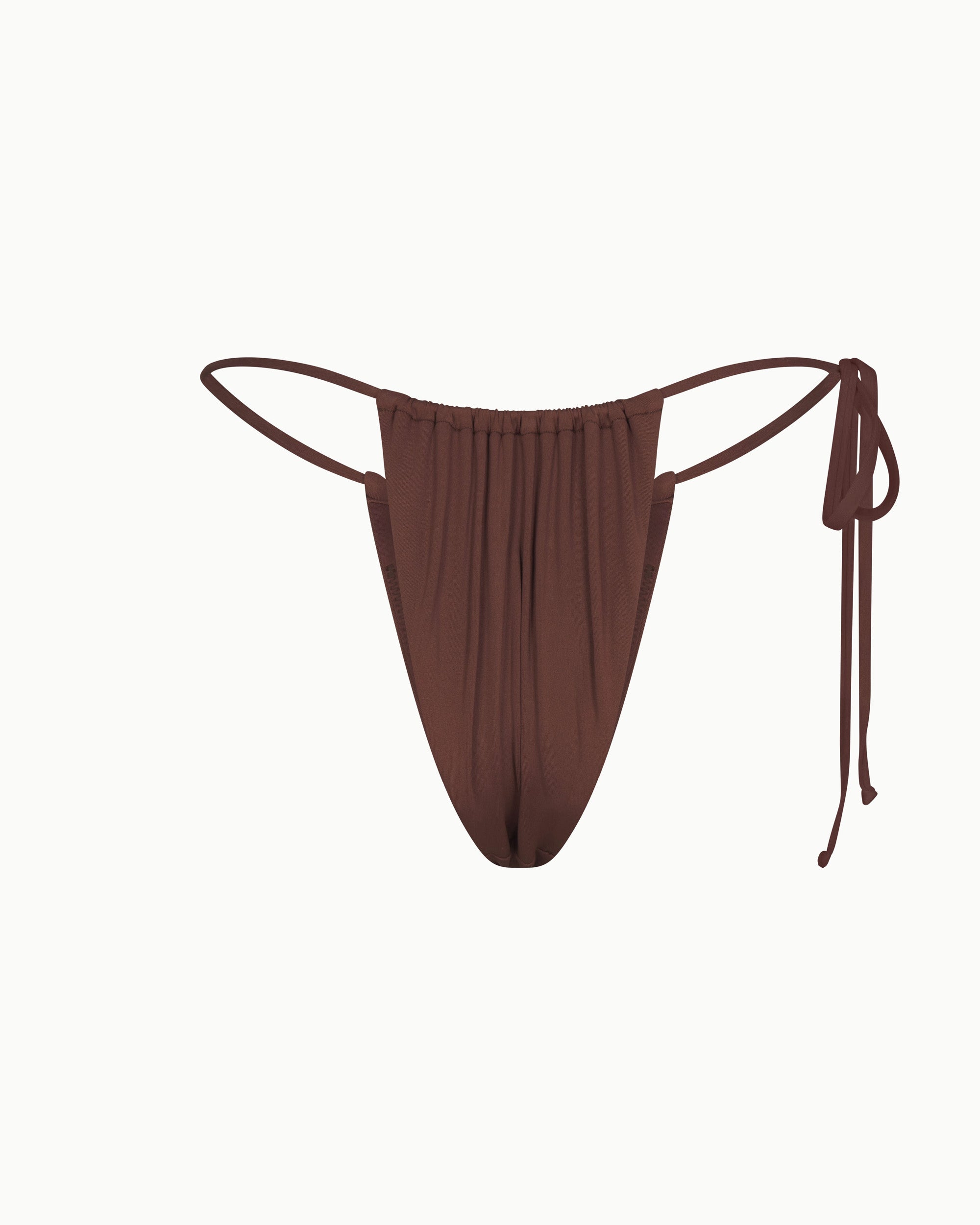 Ruched Tie Bikini Bottom | Chocolate