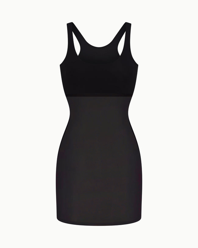 Mesh Swim Mini Dress | Black