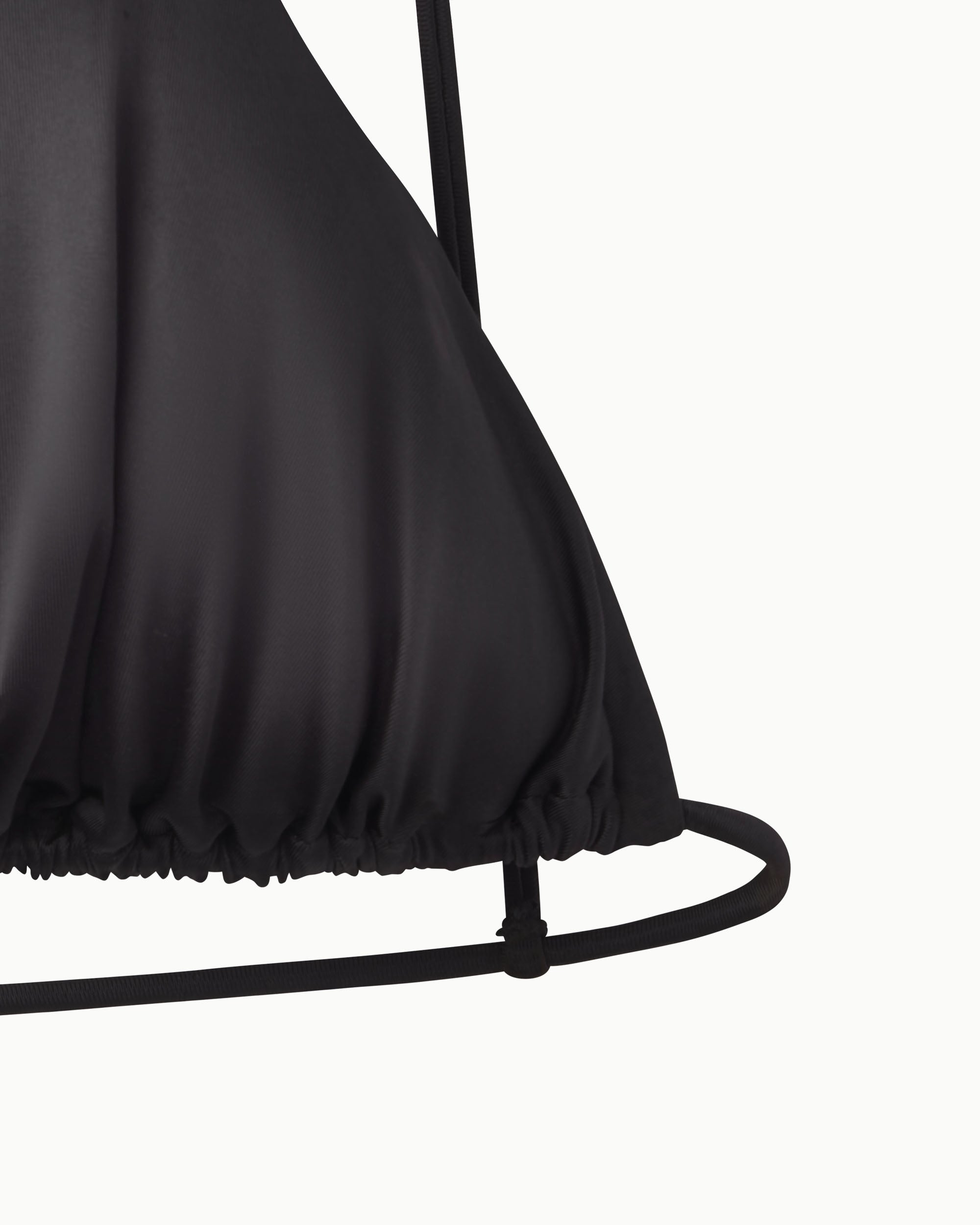 Ruched Triangle Bikini Top | Black