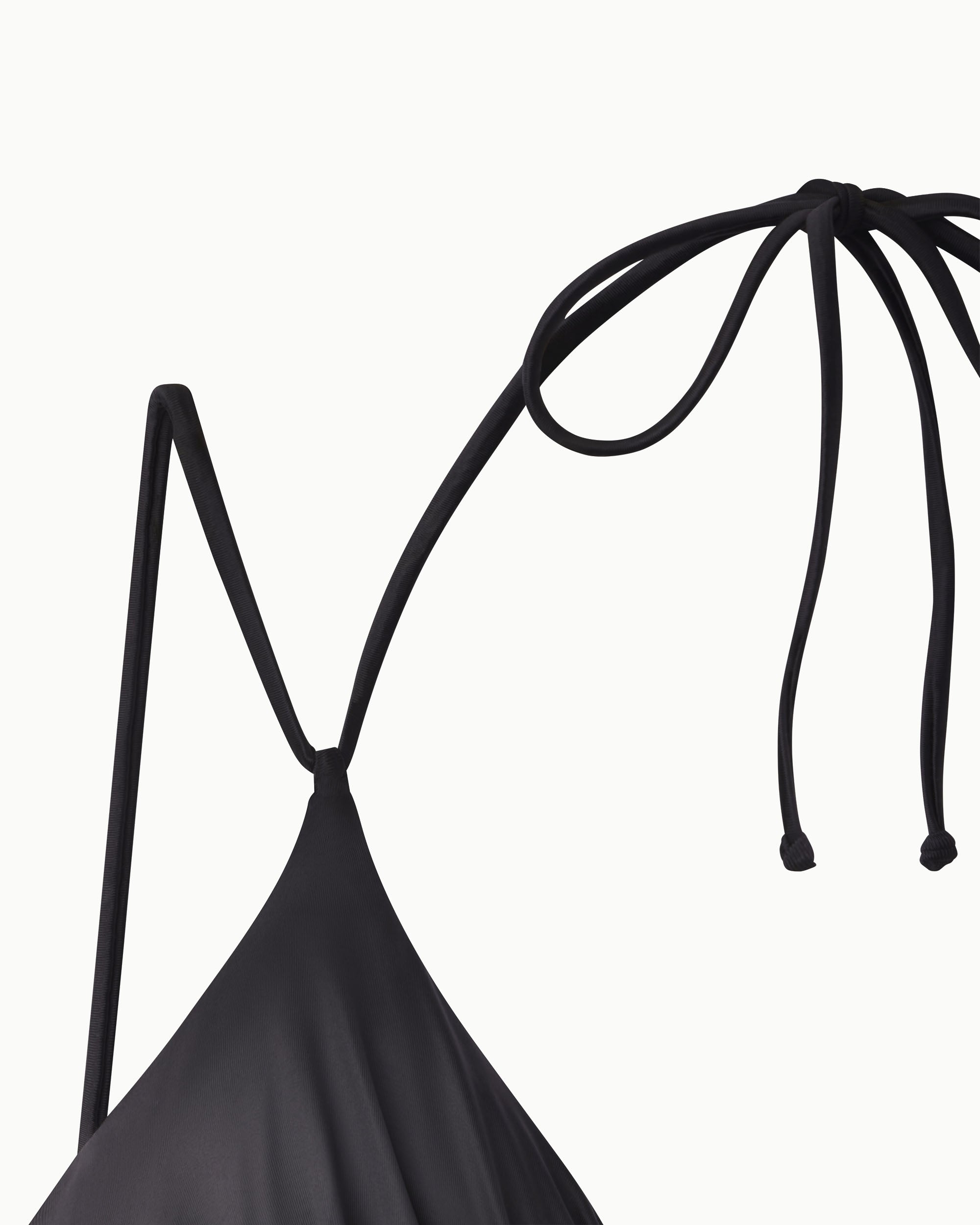 Ruched Triangle Bikini Top | Black