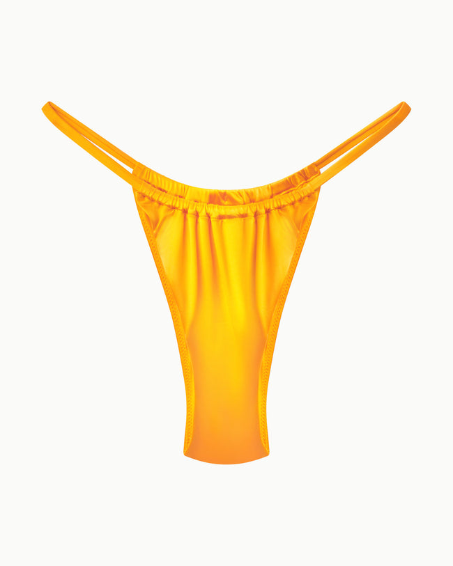 Ruched Micro Bikini Bottom | Tangerine