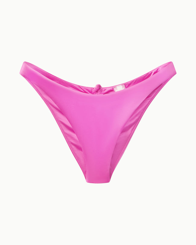 Ruched Cheeky Bikini Bottom | Candy Pink