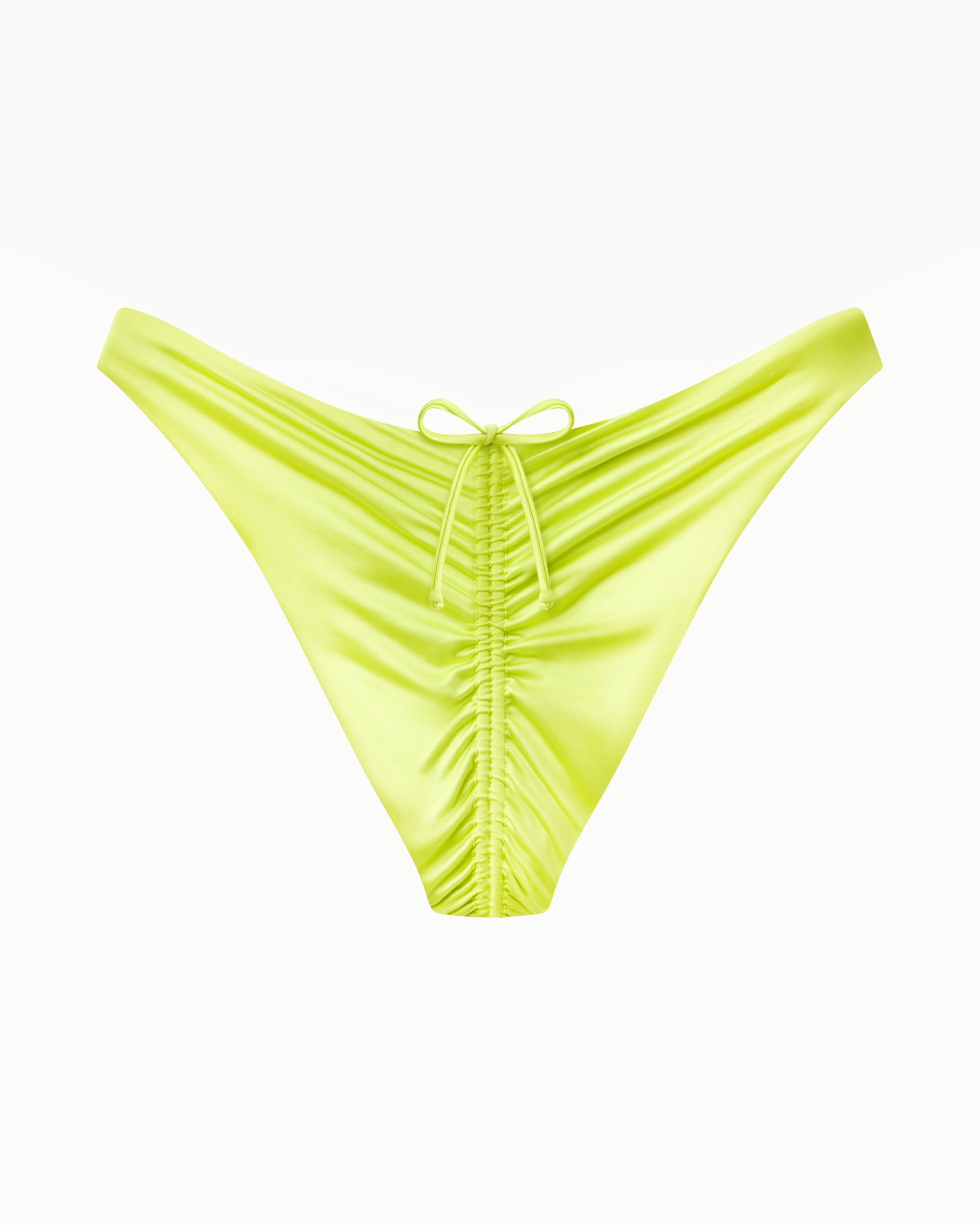 Ruched Cheeky Bikini Bottom | Lime