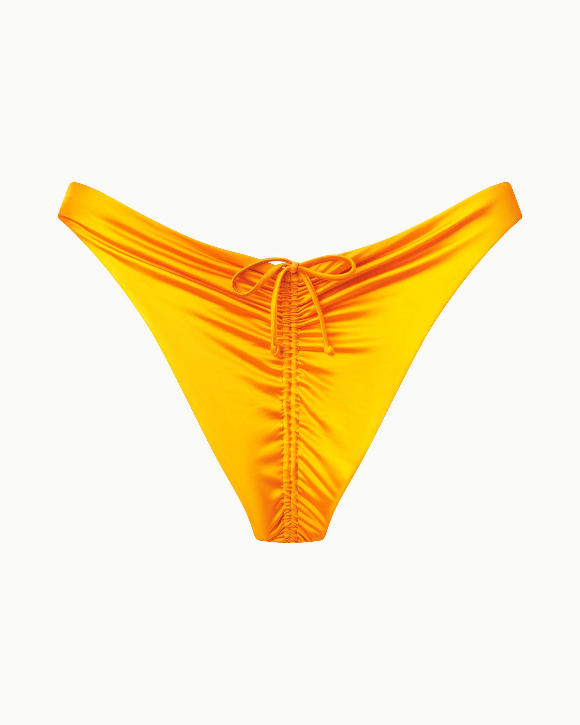 Ruched Cheeky Bikini Bottom | Tangerine