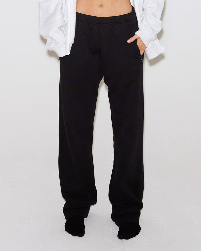 Fleece Straight Leg Pant | Black