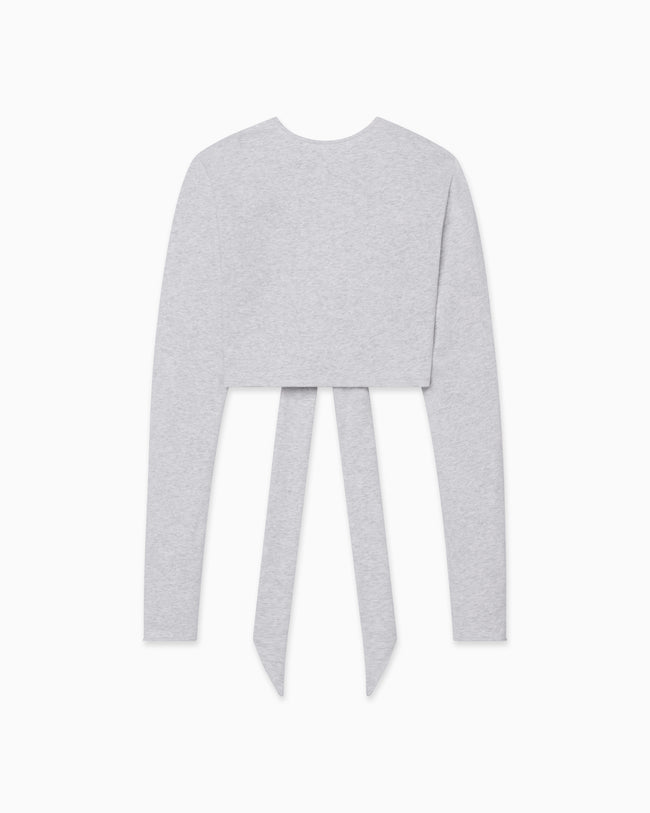 Long Sleeve Wrap Top | Light Heather Grey