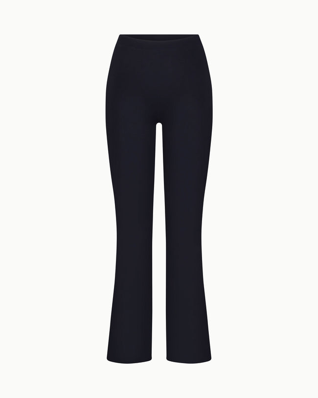 Sueded Stretch Low Rise Pant | Black