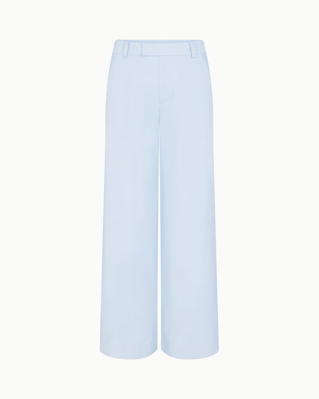 Poplin Low Rise Trouser | Ice Blue