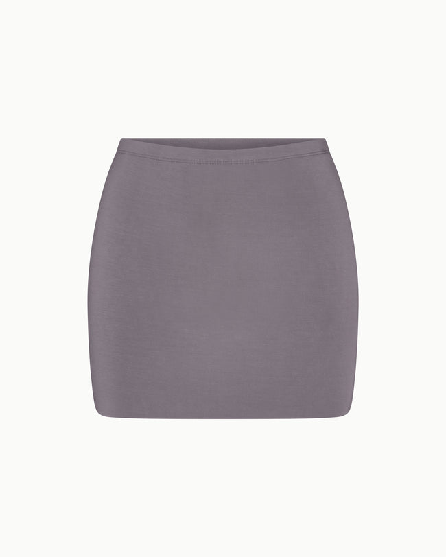 Sueded Stretch Ultra Mini Skirt | Steel Grey