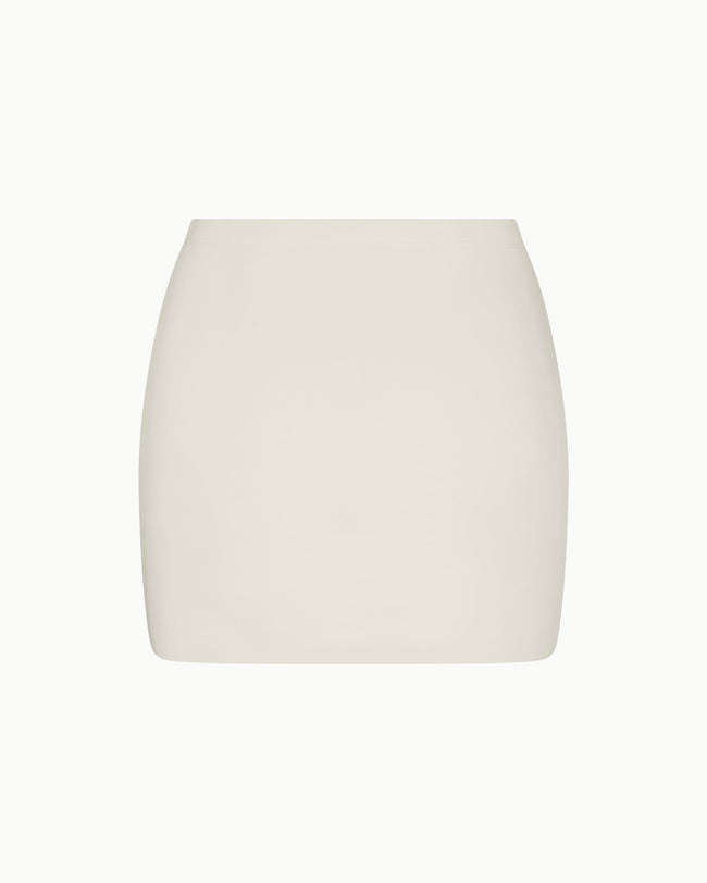 Sueded Stretch Ultra Mini Skirt | Stone