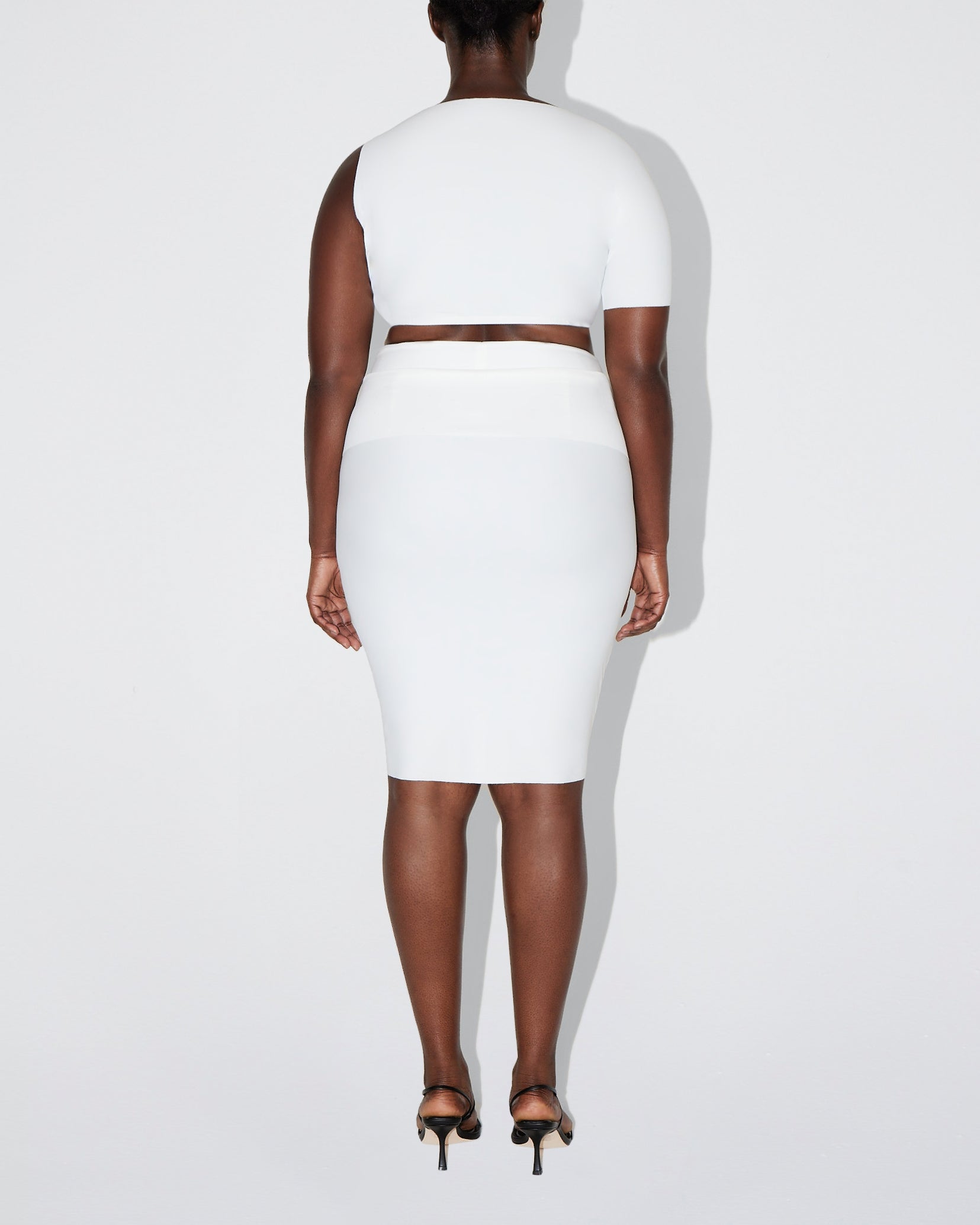 Sleek Stretch Cutout Skirt | Bright White