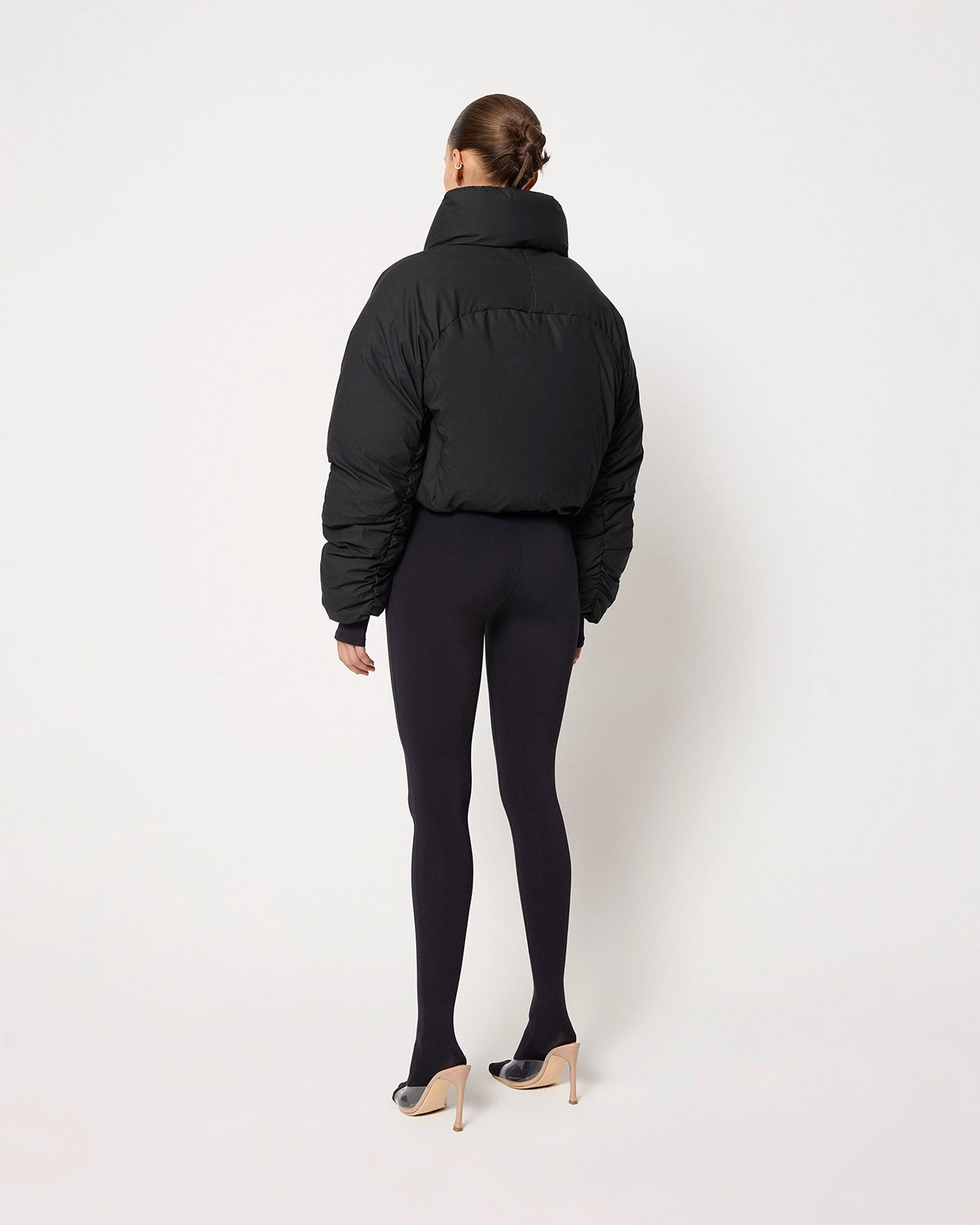 Cropped Puffer Jacket | Black