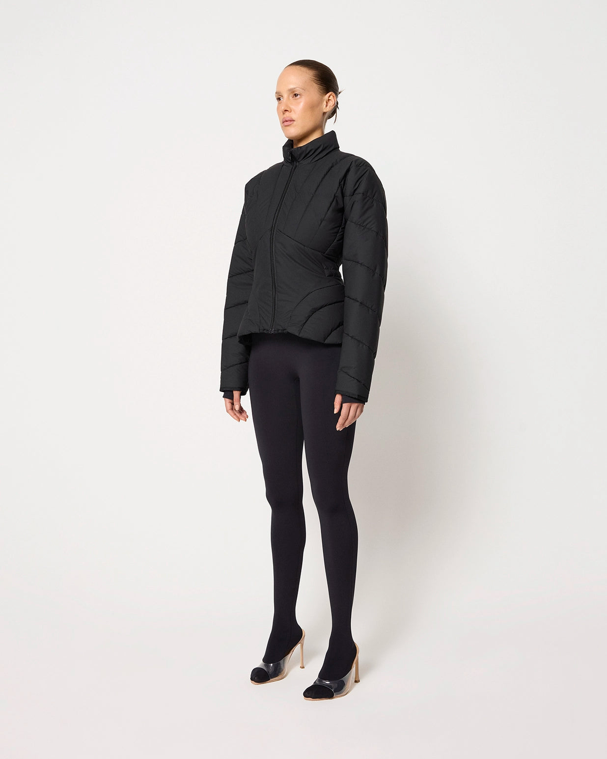 Sculpted Puffer Jacket | Black