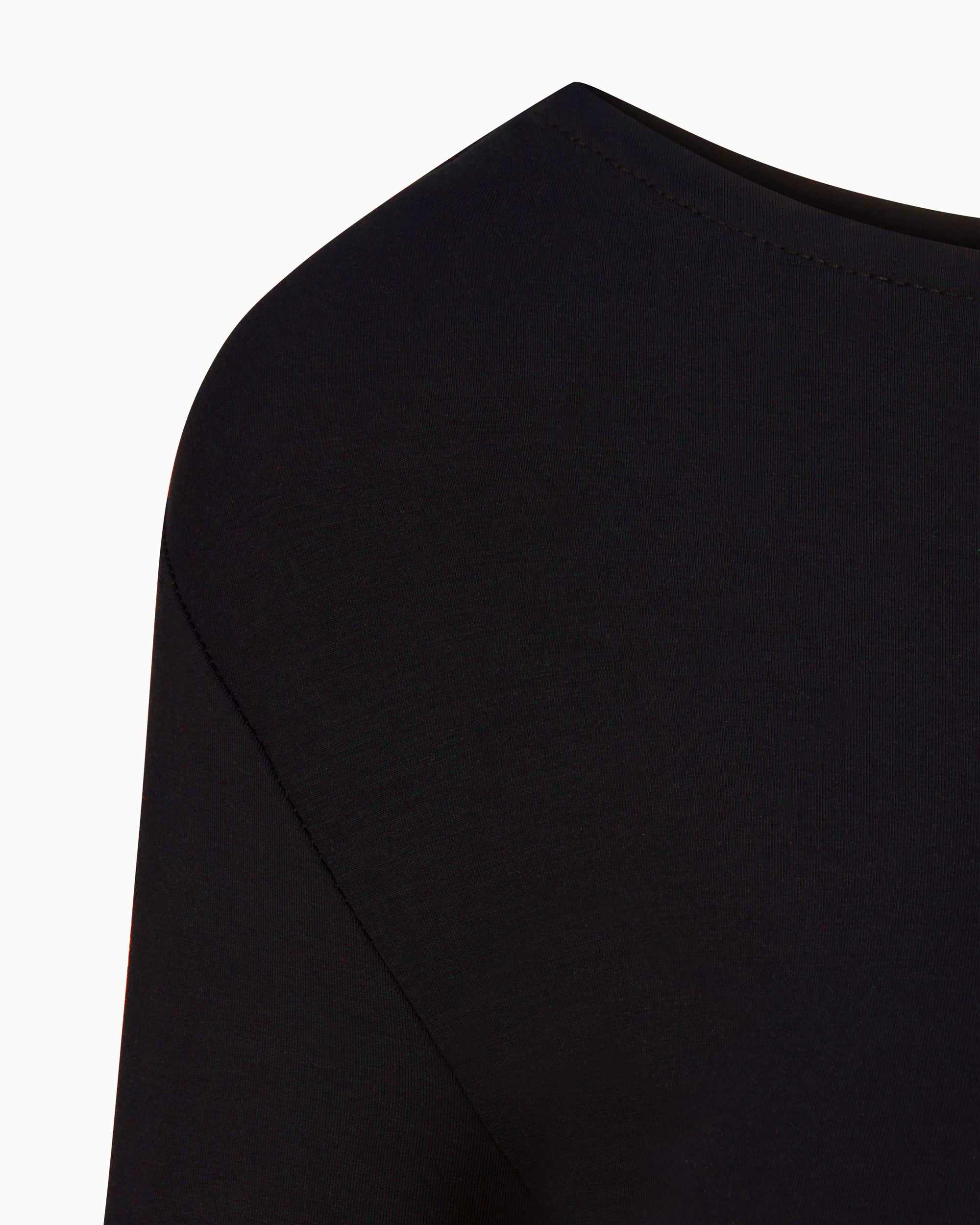 Soft Stretch Boat Neck Long Sleeve | Black