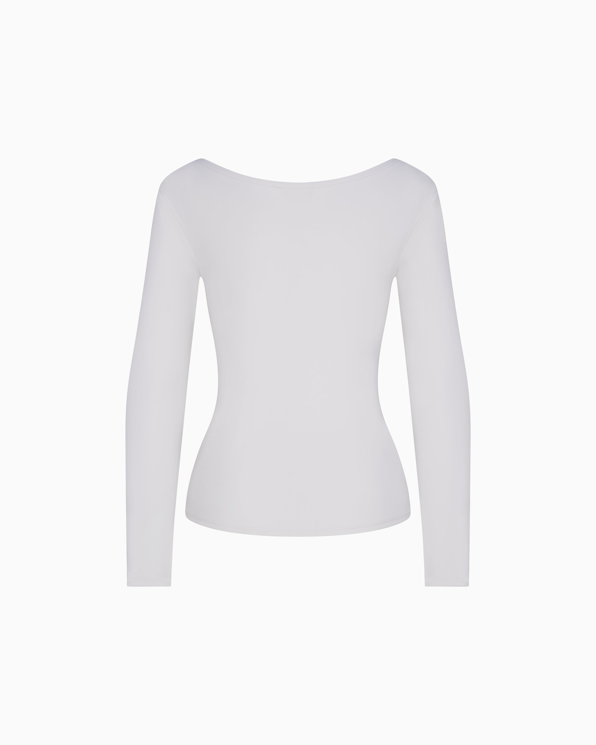 Smooth Stretch Boat Neck Long Sleeve | Light Grey