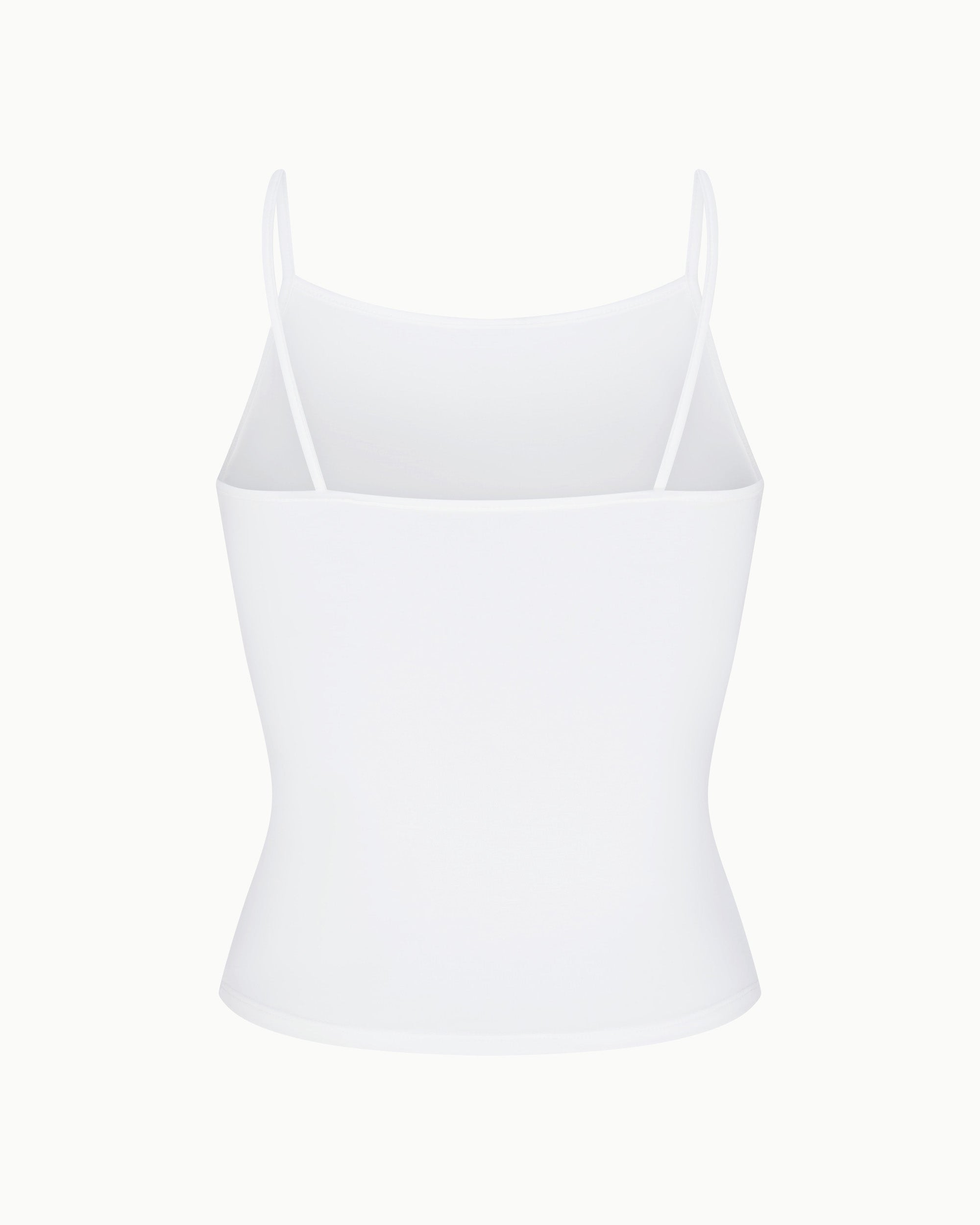 Soft Stretch High Neck Tank | Pearl White