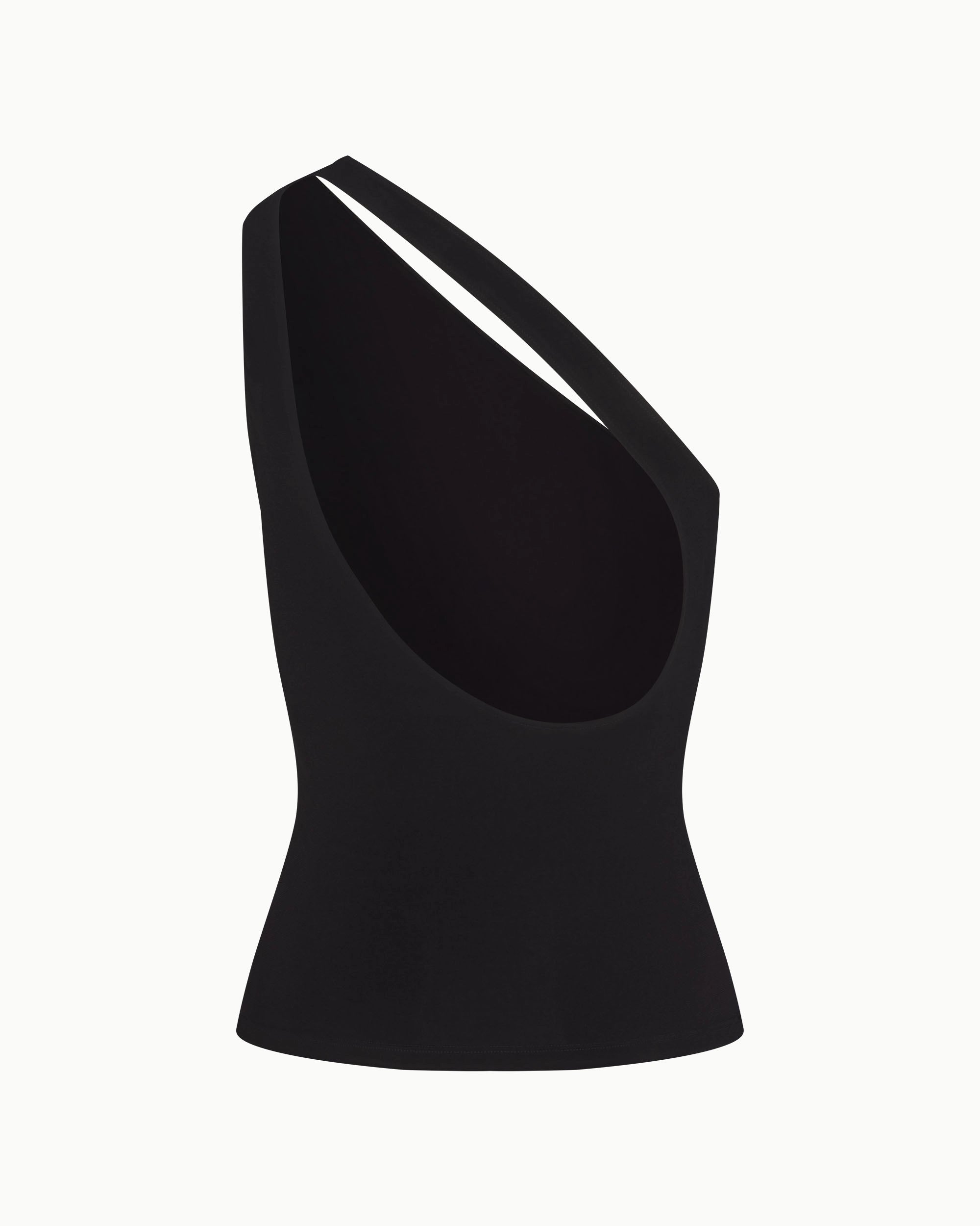 One Shoulder Cutout Tank | Black