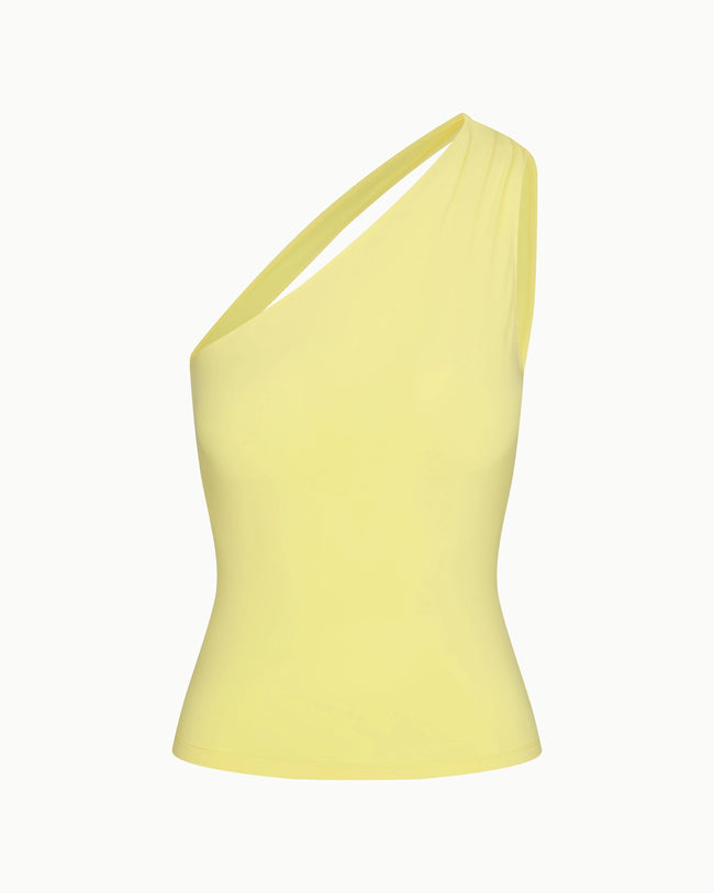 One Shoulder Cutout Tank | Golden