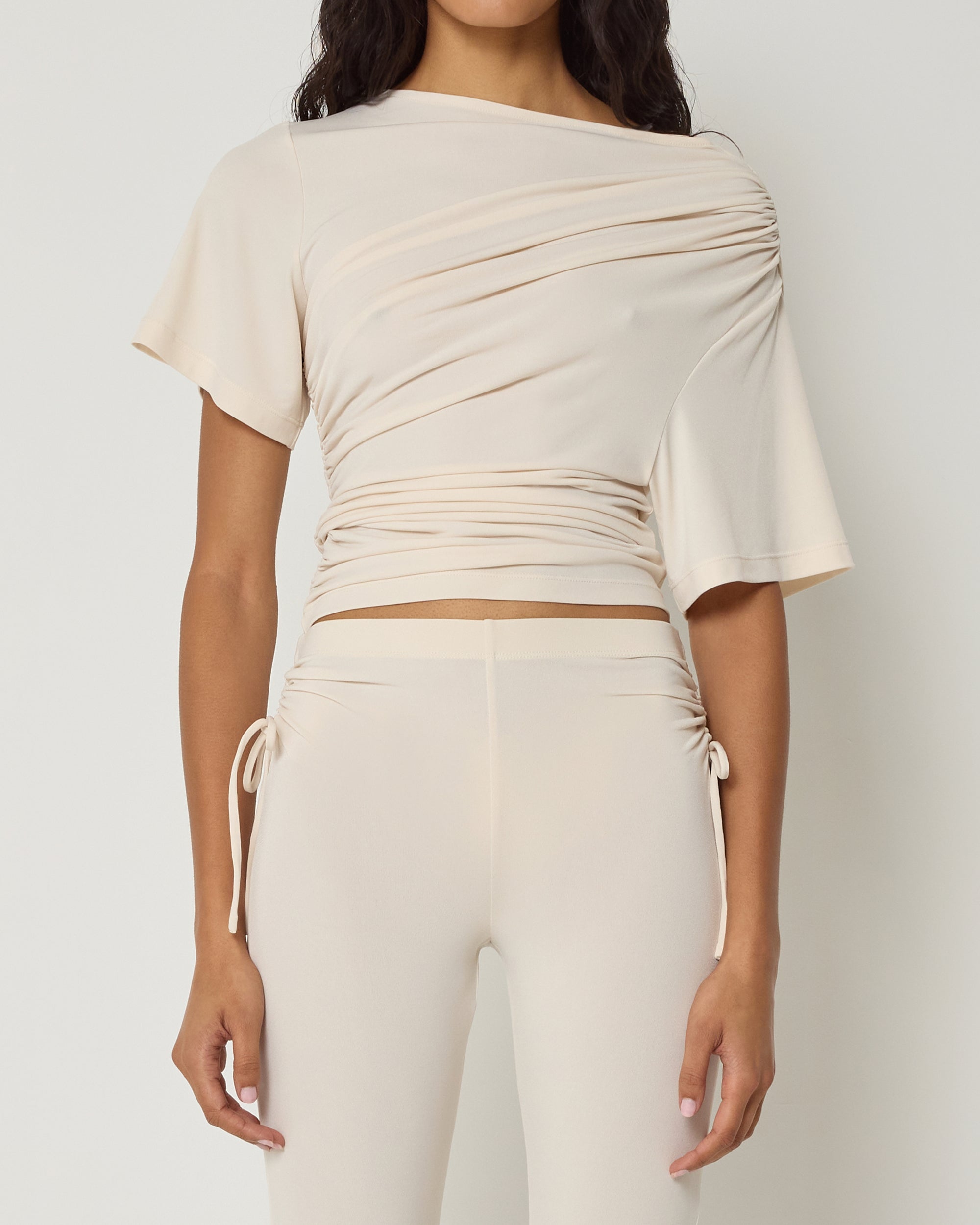 Asymmetrical Ruched Top | Shell