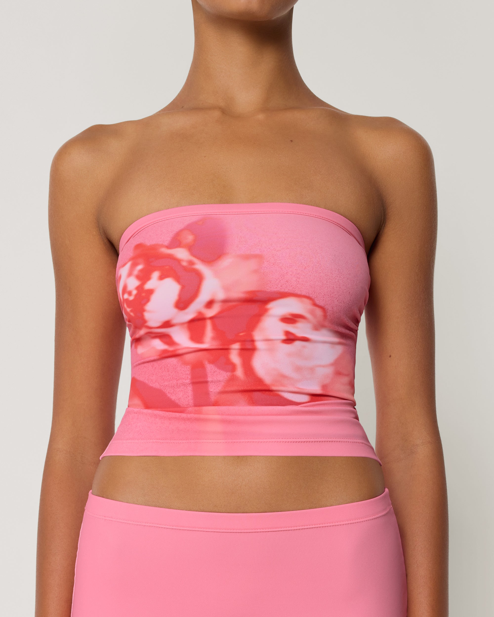 Smooth Stretch Tube Top | Pink Peony