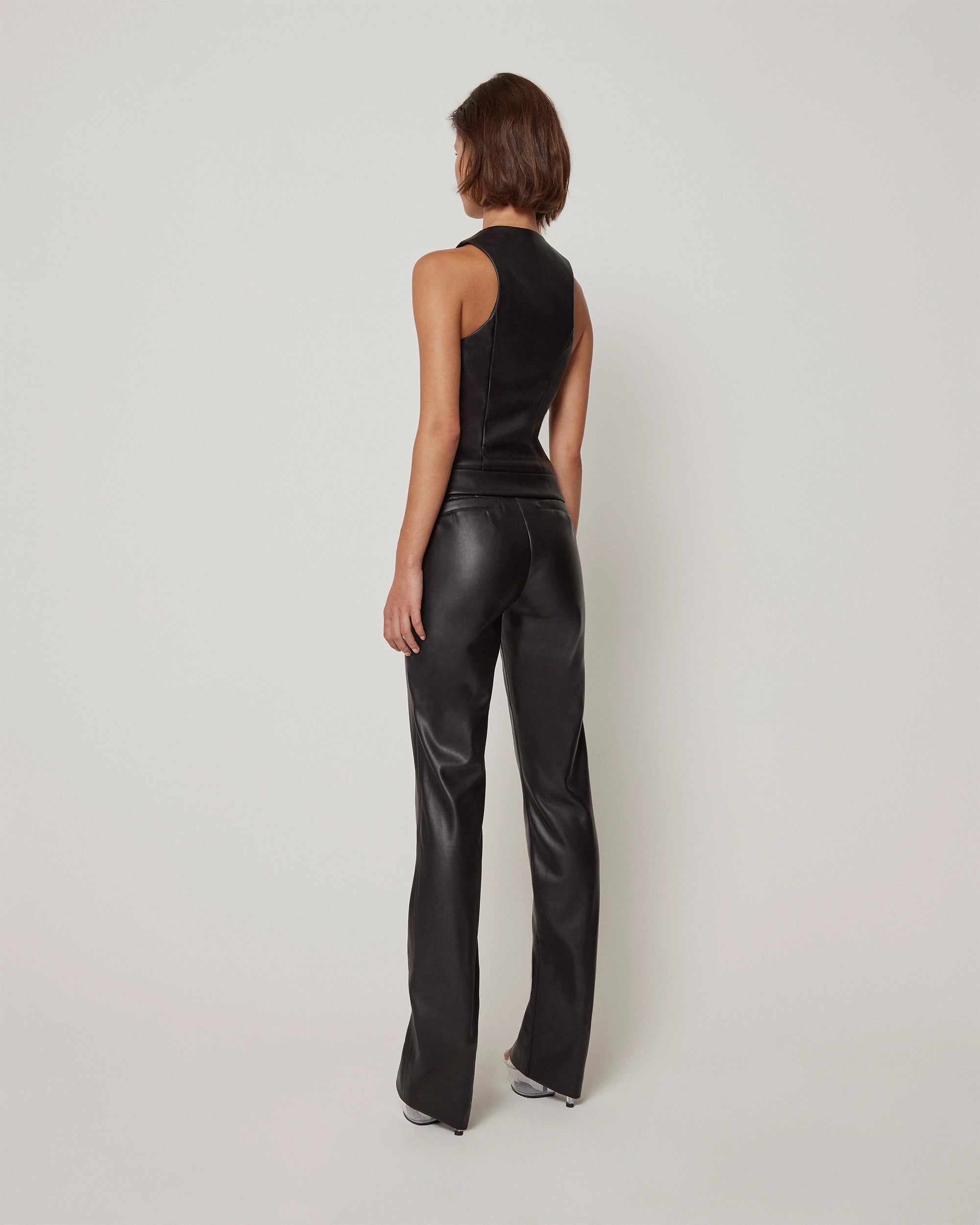 Faux Leather Trouser | Black