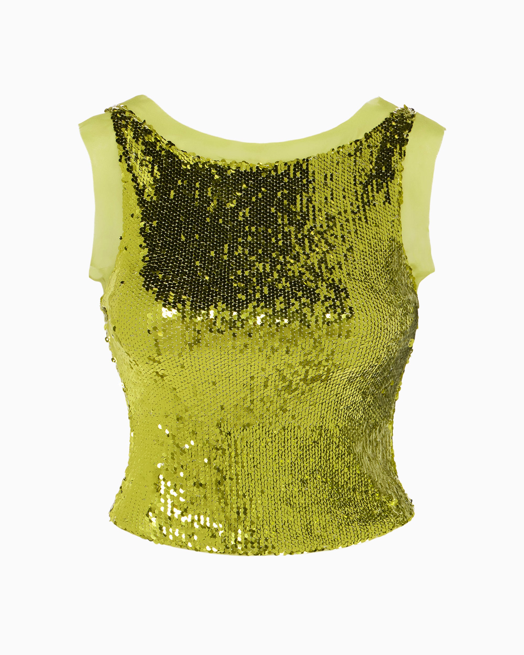 Sequin Tank | Chartreuse