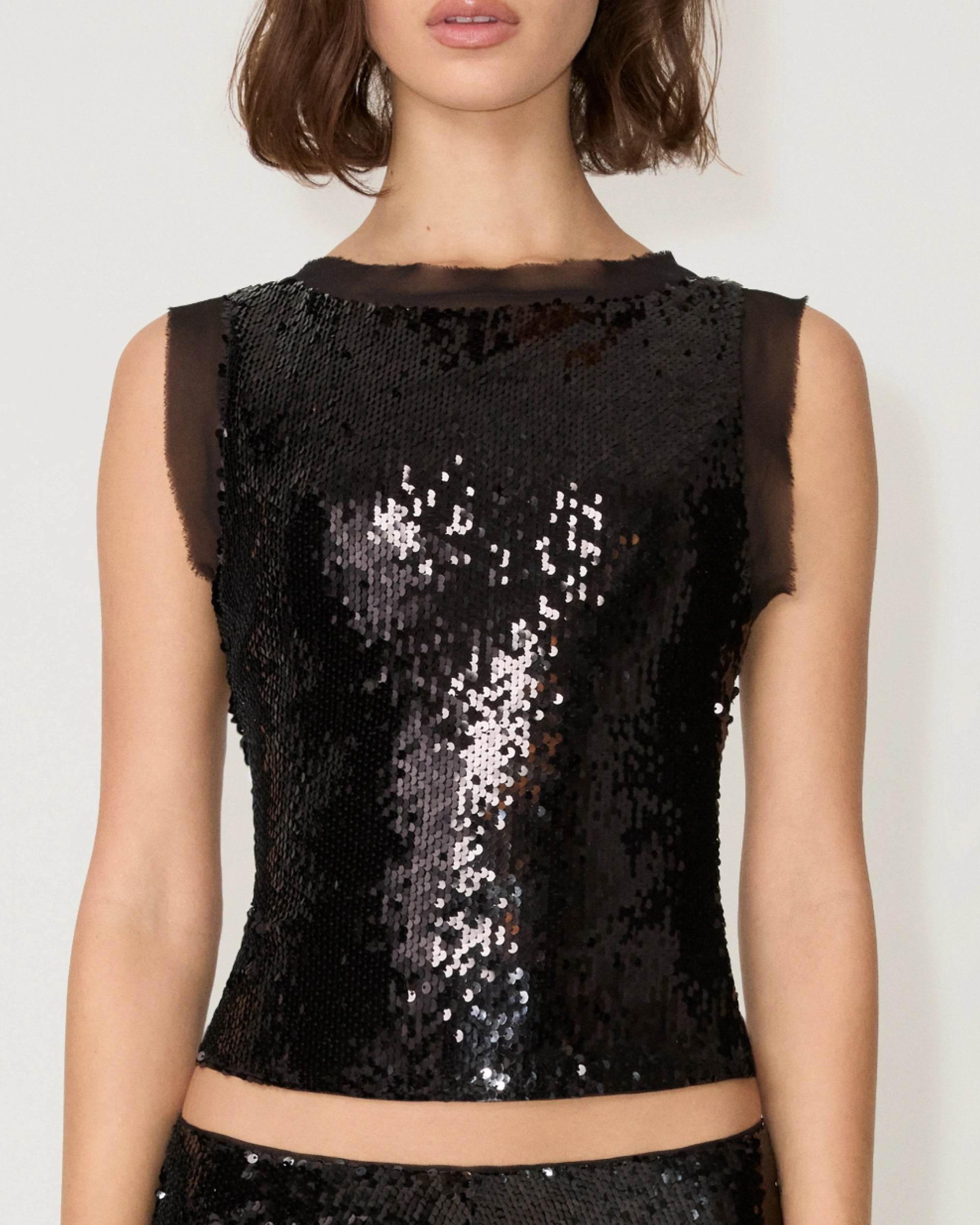 Sequin Tank | Black