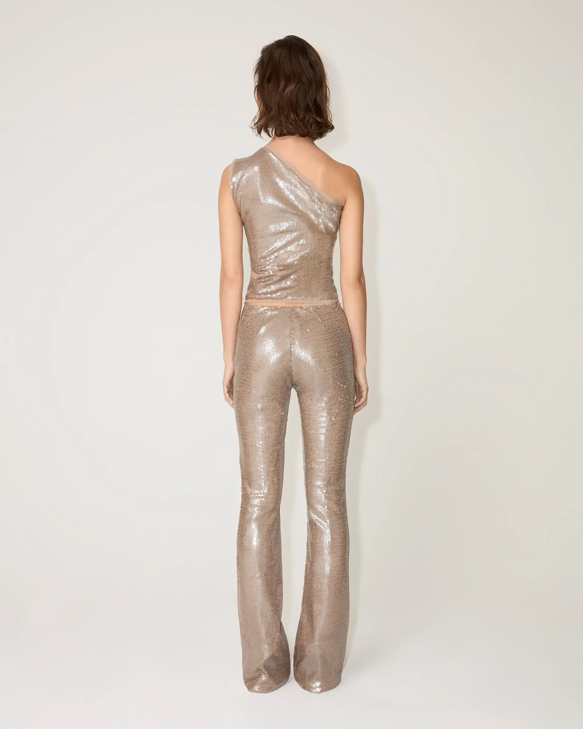 Sequin Low Rise Pant | Champagne