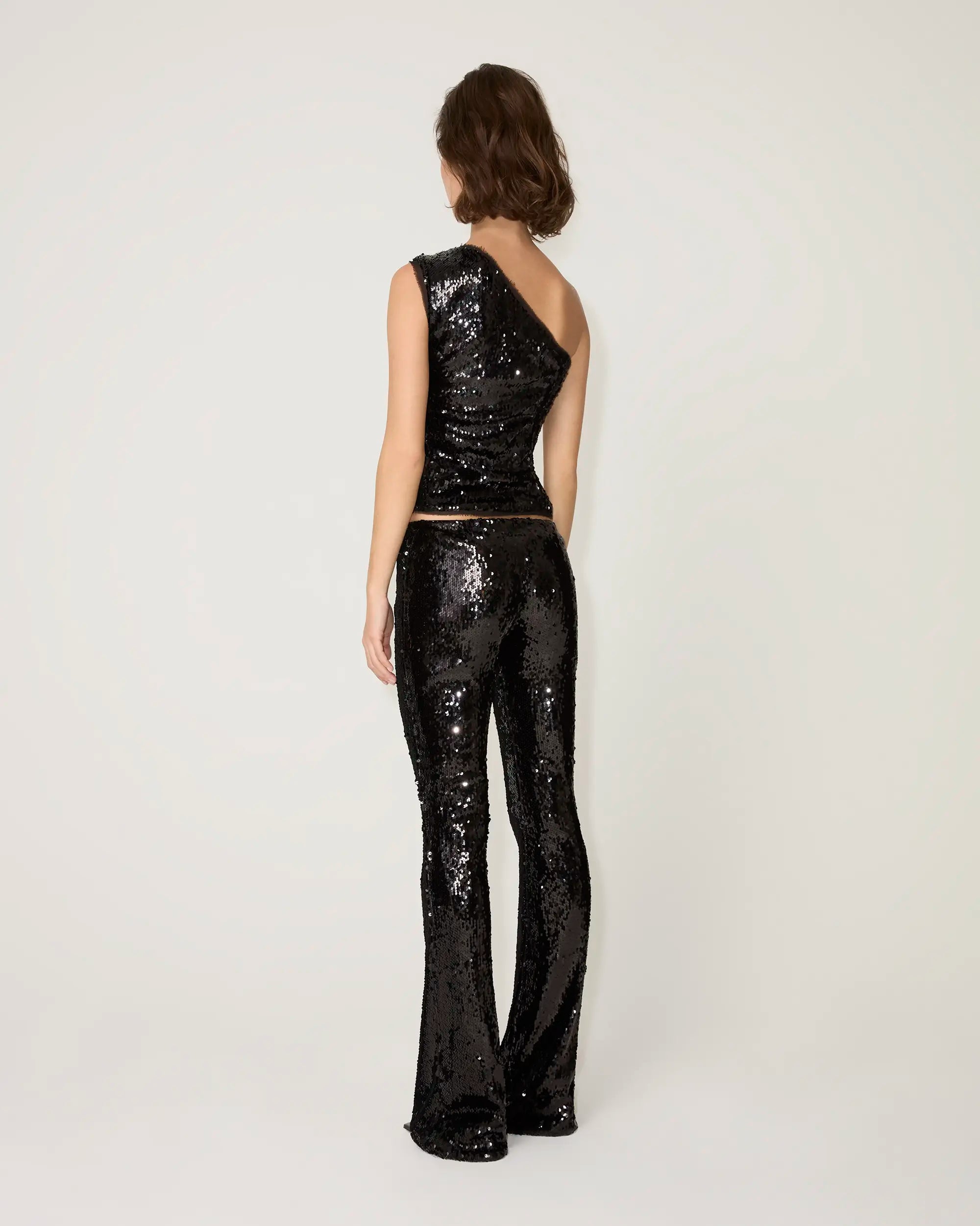 Sequin Low Rise Pant | Black